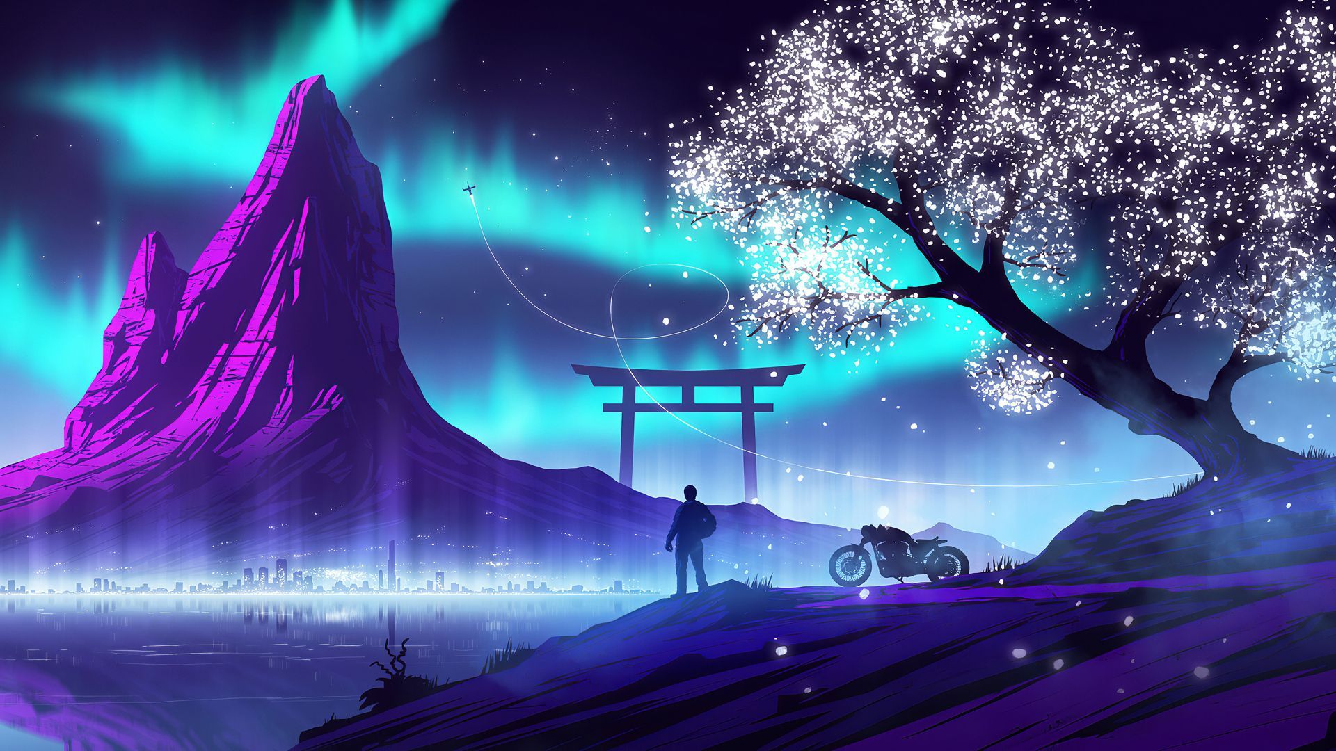 Biker Synthwave HD Wallpaper For Your XFCE Desktop Look.org