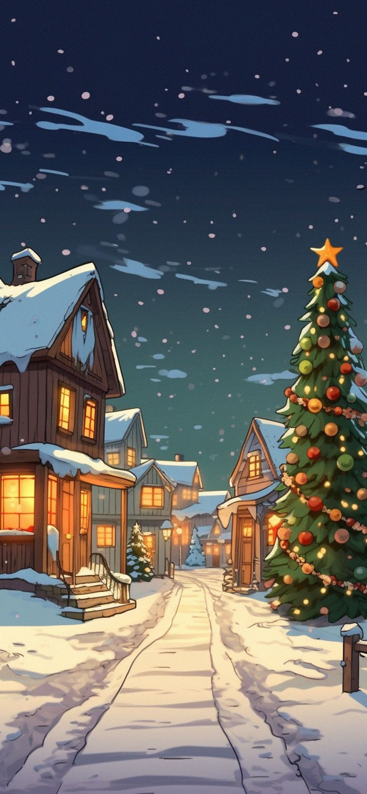 Christmas Village Beautiful Wallpaper HD Winter Wallpaper