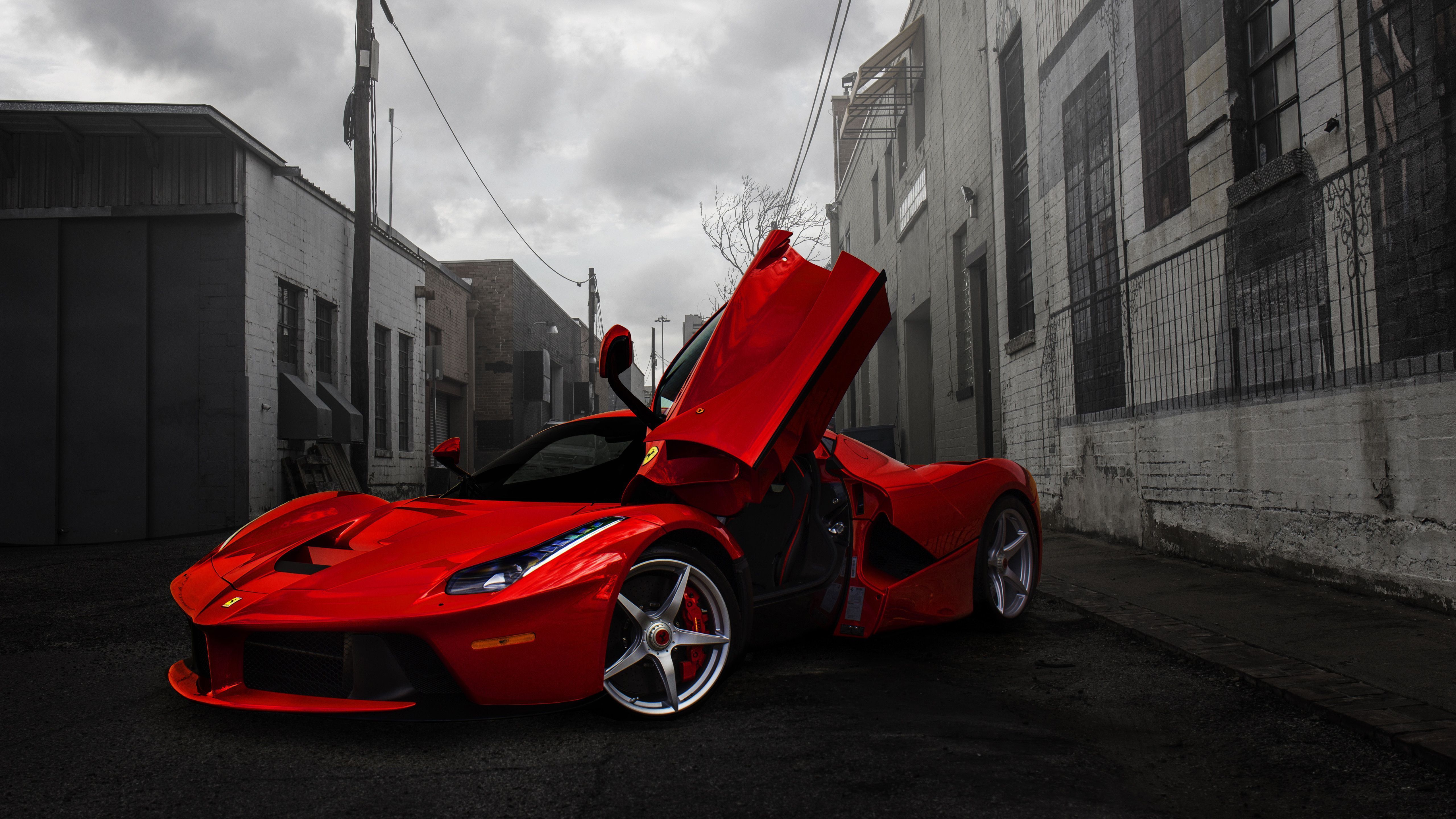 Red Ferrari LaFerrari Car 4K 5K HD Cars Wallpaper