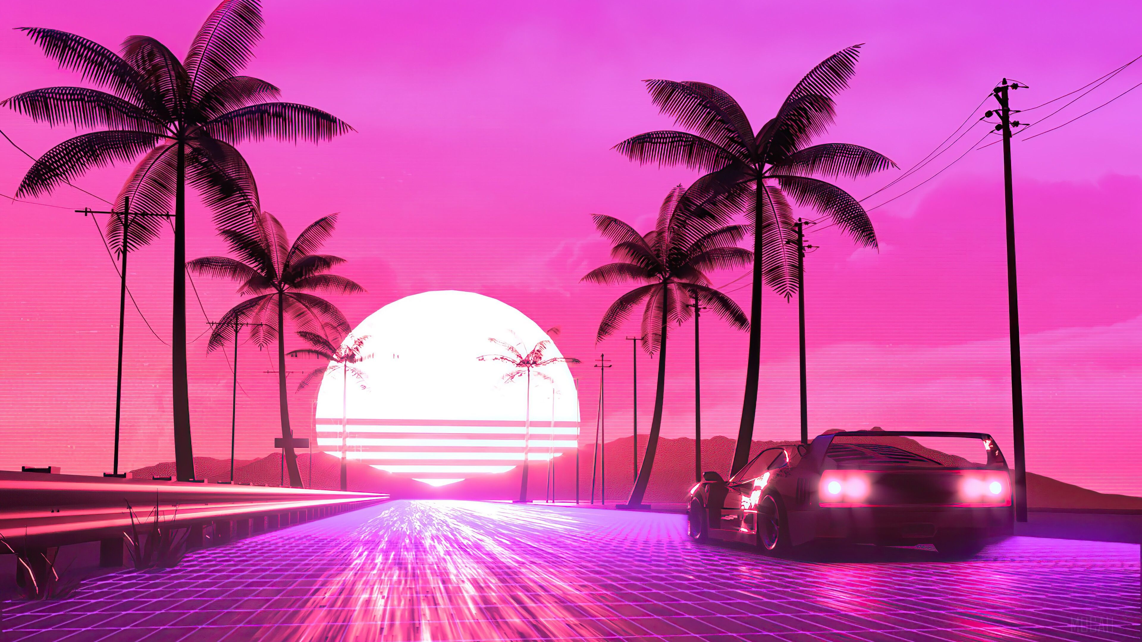 Synthwave HD wallpaper