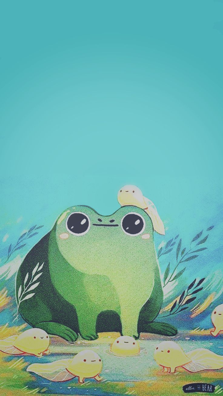 Frog art wallpaper. Frog wallpaper, Cute frogs, Cute cartoon wallpaper