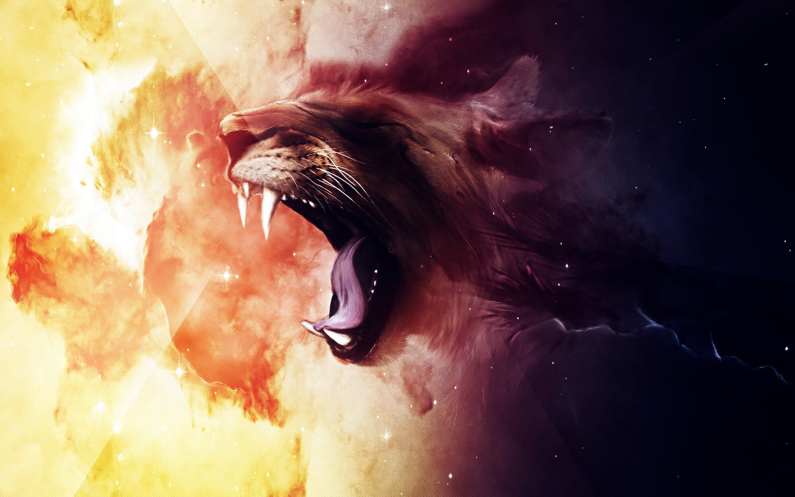 Roaring Lion, HD Creative, 4k Wallpaper, Image, Background, Photo and Picture