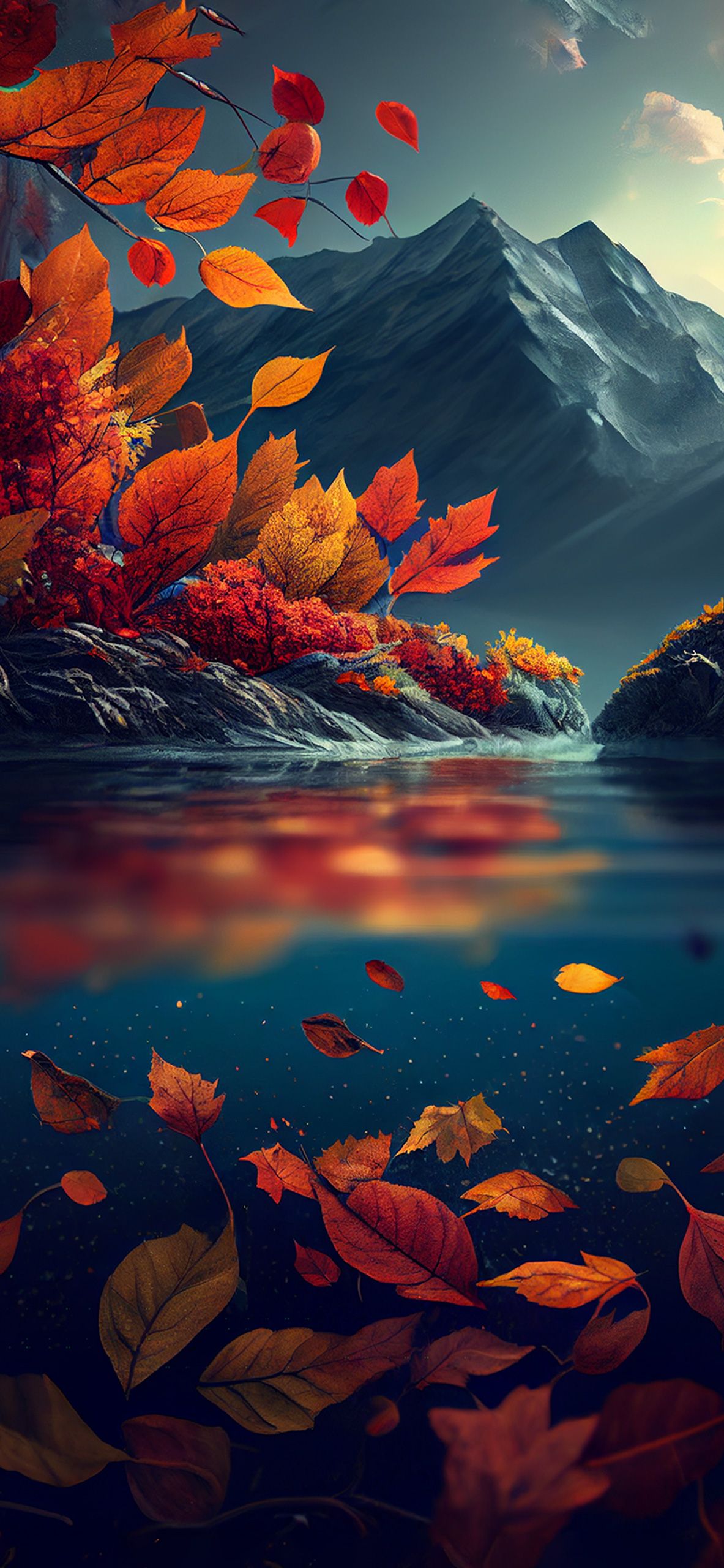 Mountain Lake Fall Wallpaper Aesthetic Wallpaper iPhone