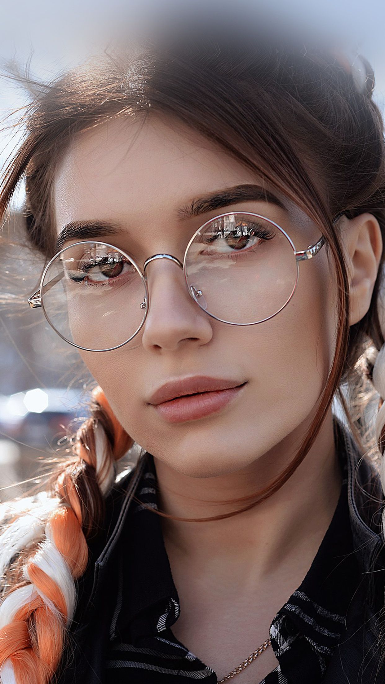 iPhone X wallpaper. dua lipa girl glasses