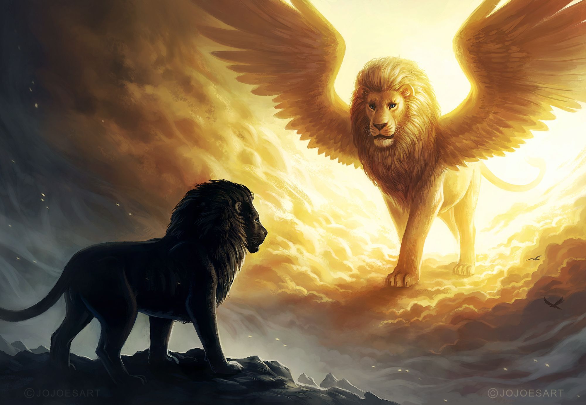 Lion King Spiritual Dark Fantasy, HD Animals, 4k Wallpaper, Image, Background, Photo and Picture