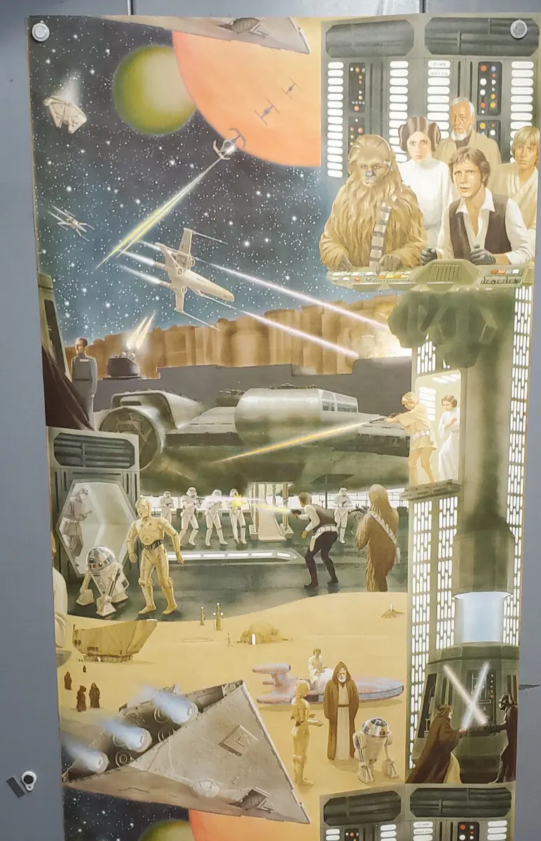 Vintage 1970s Star Wars Wallpaper Section- Unused- Your Choice of How Much Want