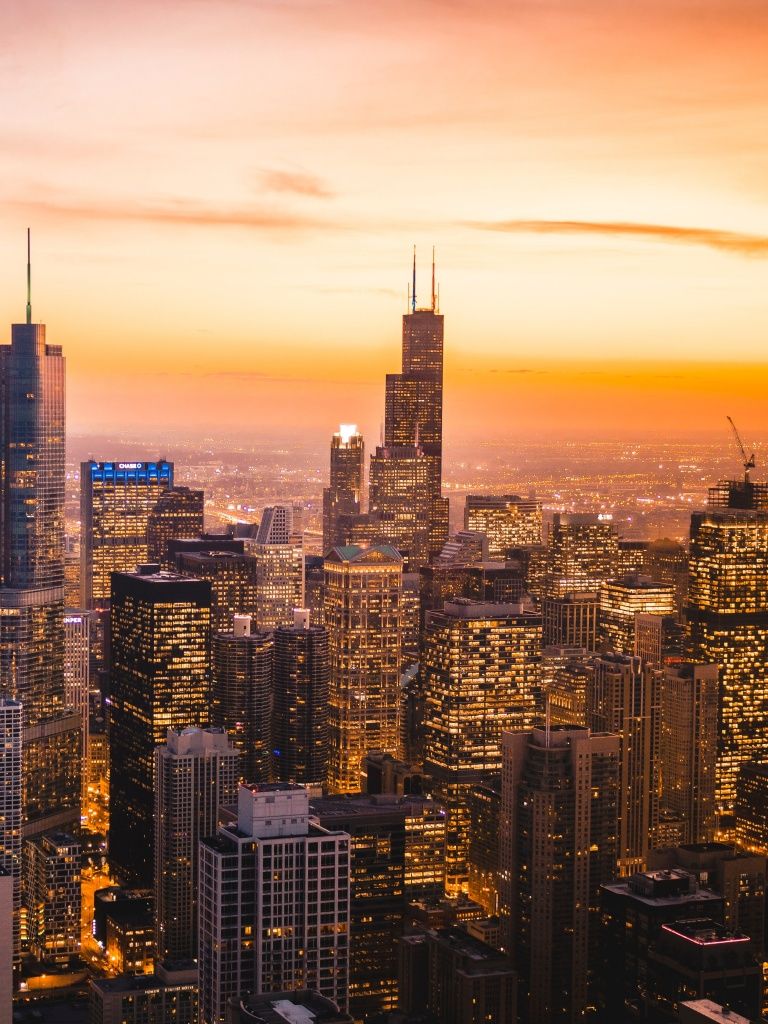 Chicago Wallpaper 4K, Cityscape, Skyline, Skyscrapers