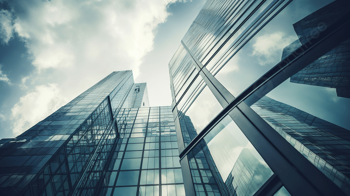 Several Large Skyscrapers Reflect In The Glass Background, Free Picture For Linkedin Background Background Image And Wallpaper for Free Download