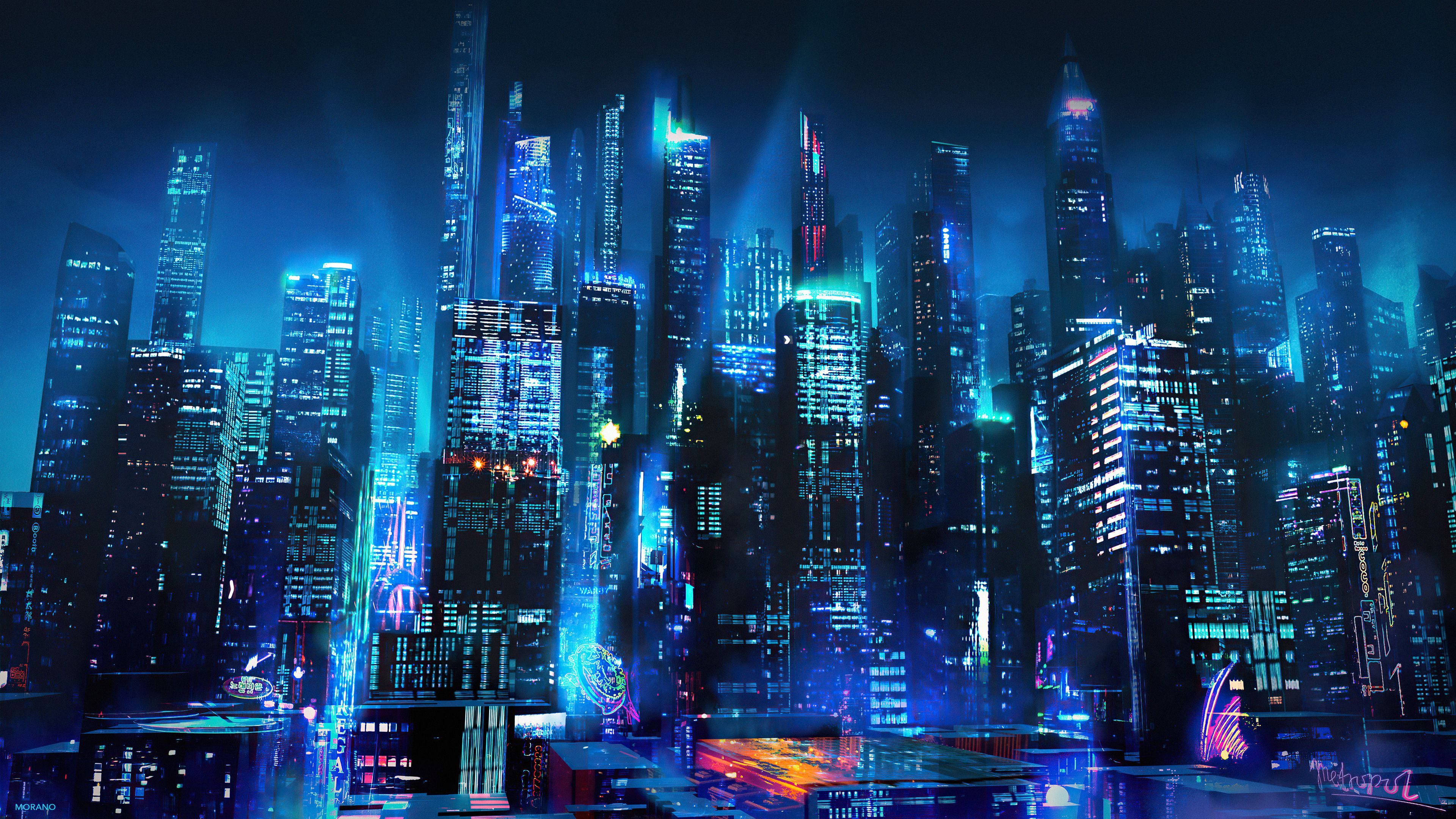 Skyscraper Futuristic City Digital Art Wallpaper, HD Artist 4K Wallpaper, Image and Background