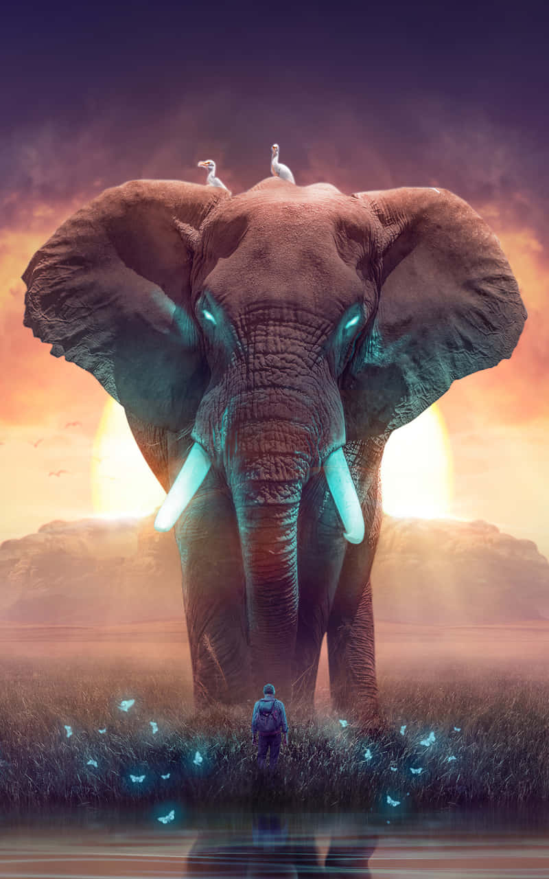 Download Cute Elephant Dream Fantasy World Digital Art Wallpaper