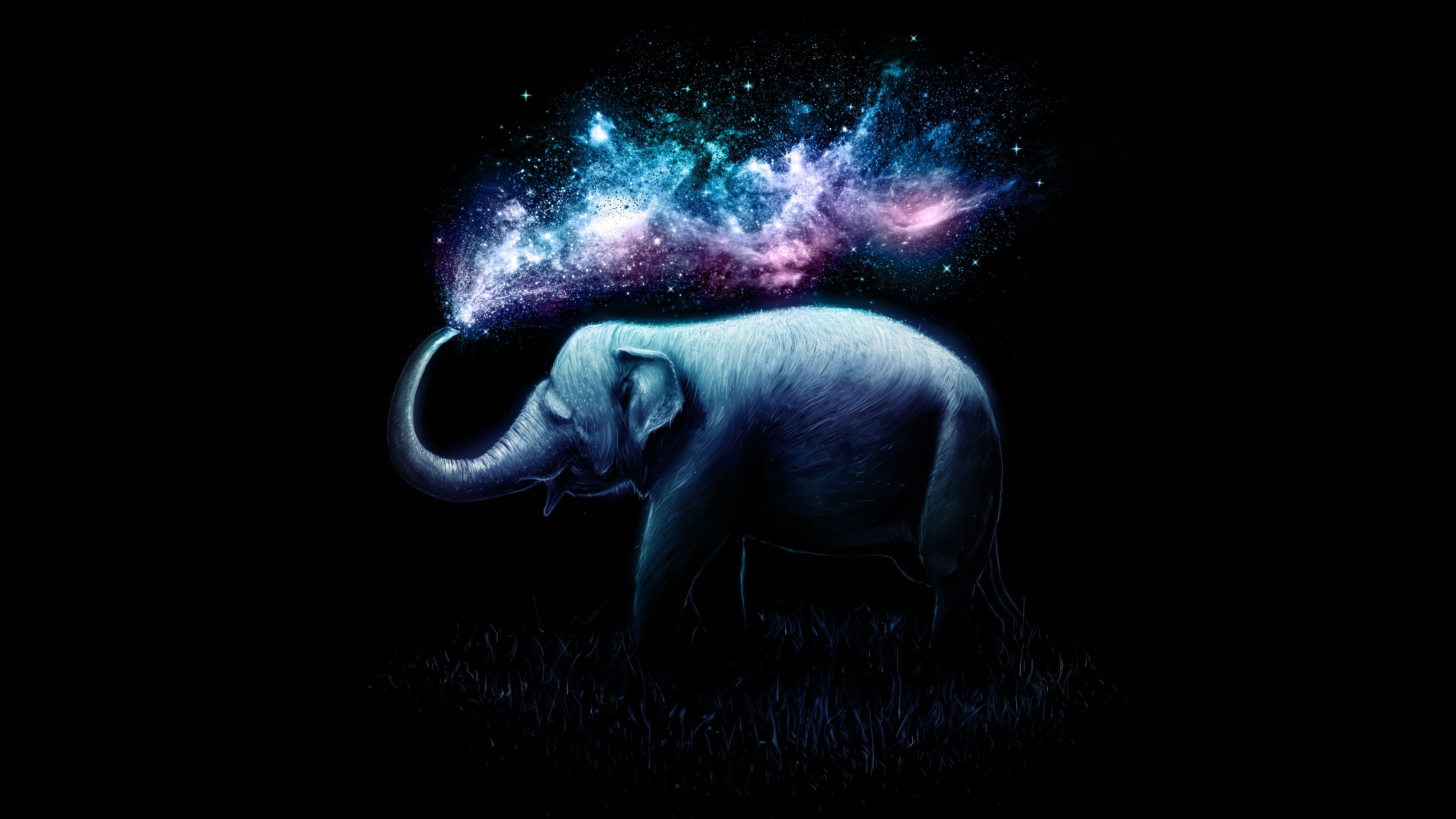 Elephant Wallpaper 4K, Colorful, Surreal, AMOLED