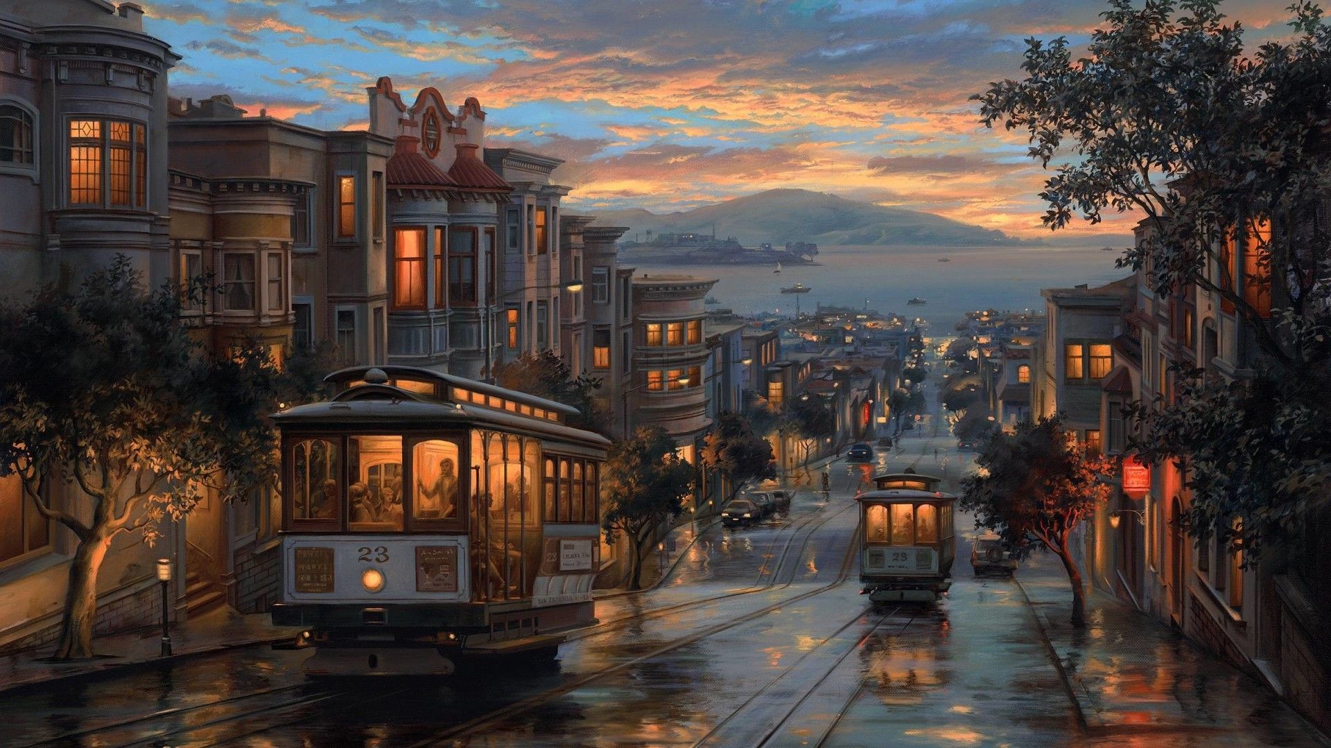 San Francisco, painting Gallery HD Wallpaper