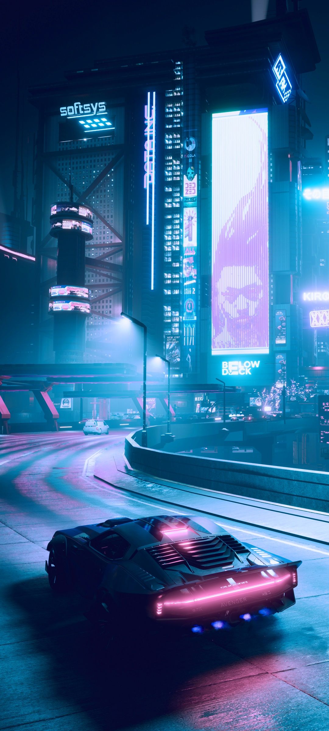 Video Game Cyberpunk Futuristic, City, Car, Cyberpunk, 1080x2400 Phone HD Wallpaper