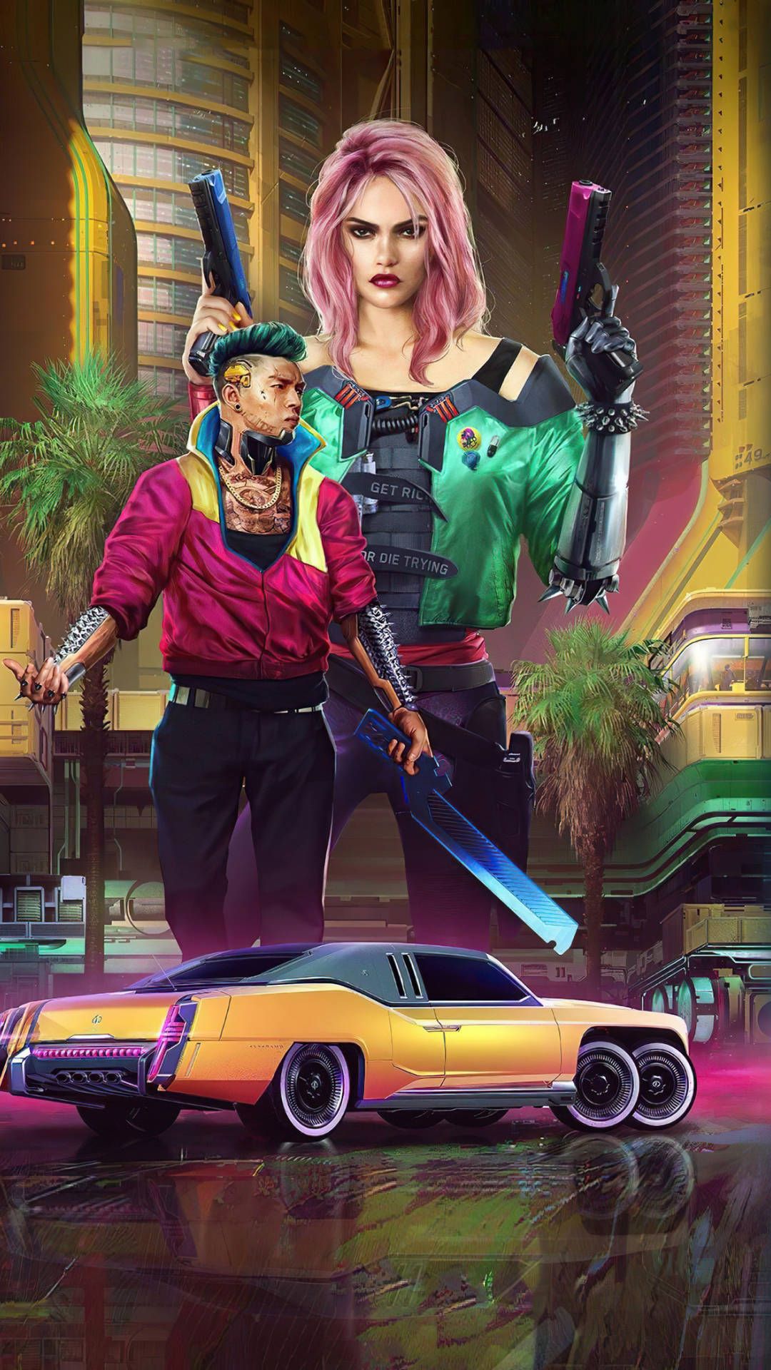 Download Bad Girls In Cyberpunk 2077 For Android Wallpaper