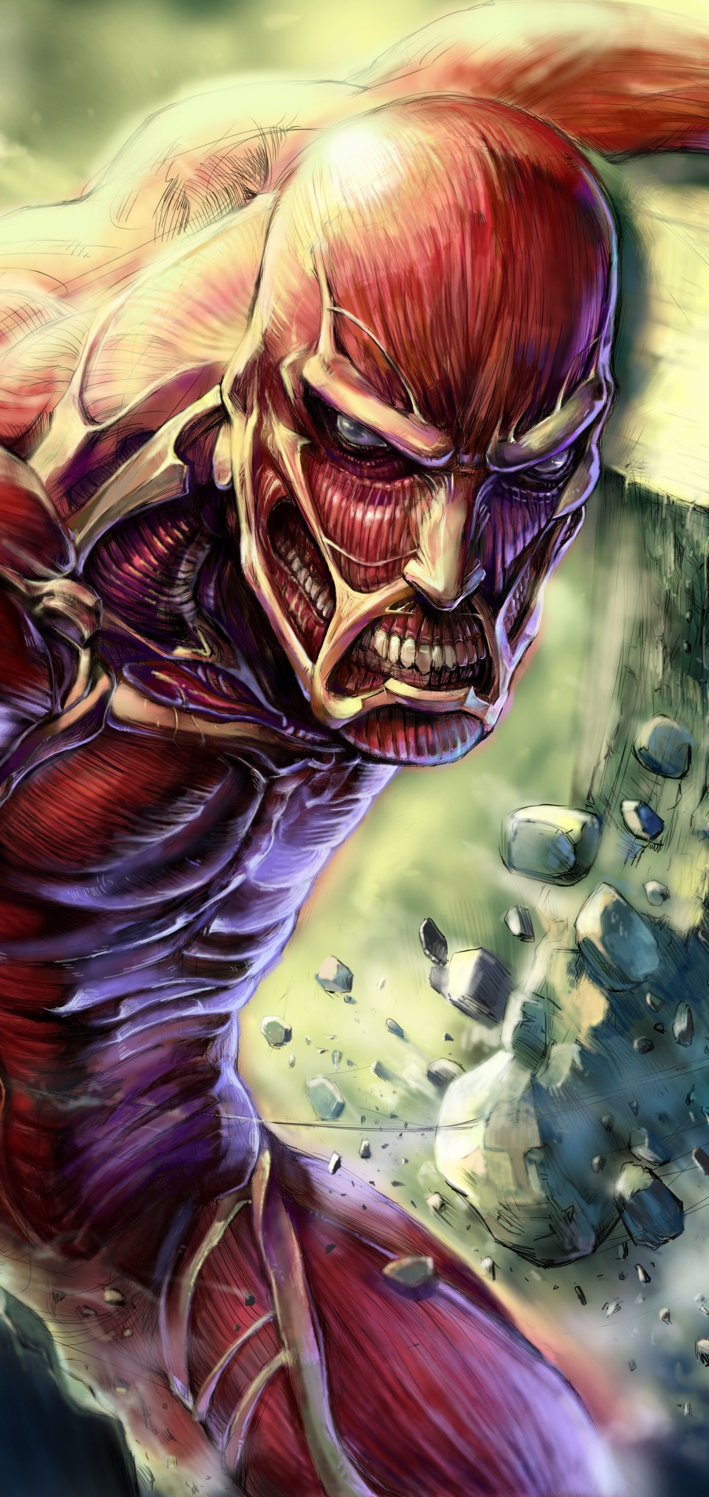 Anime Attack On Titan, Colossal Titan, Bertolt Hoover, 1440x3040 Phone HD Wallpaper