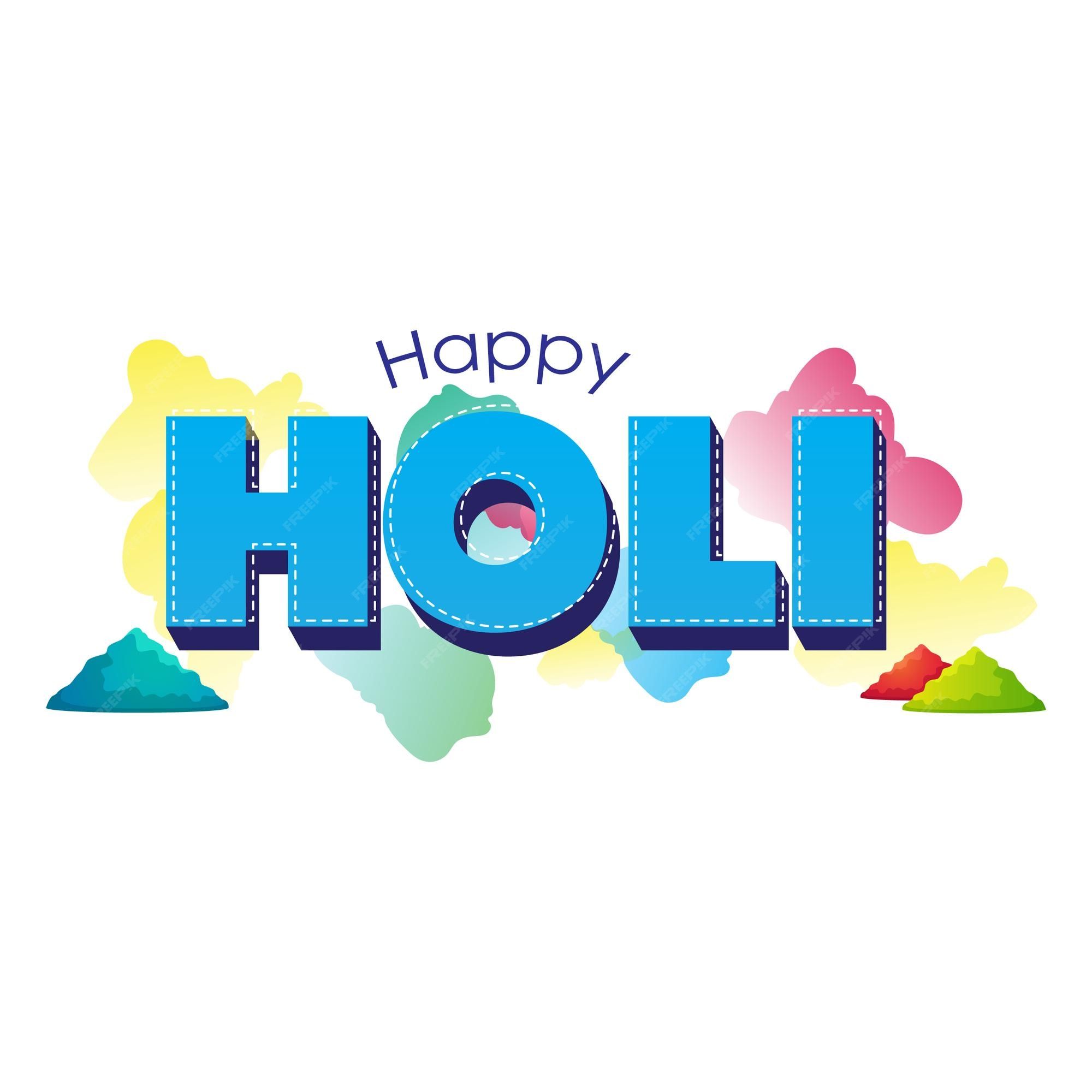 Premium Vector. Colorful happy holi wallpaper with colors