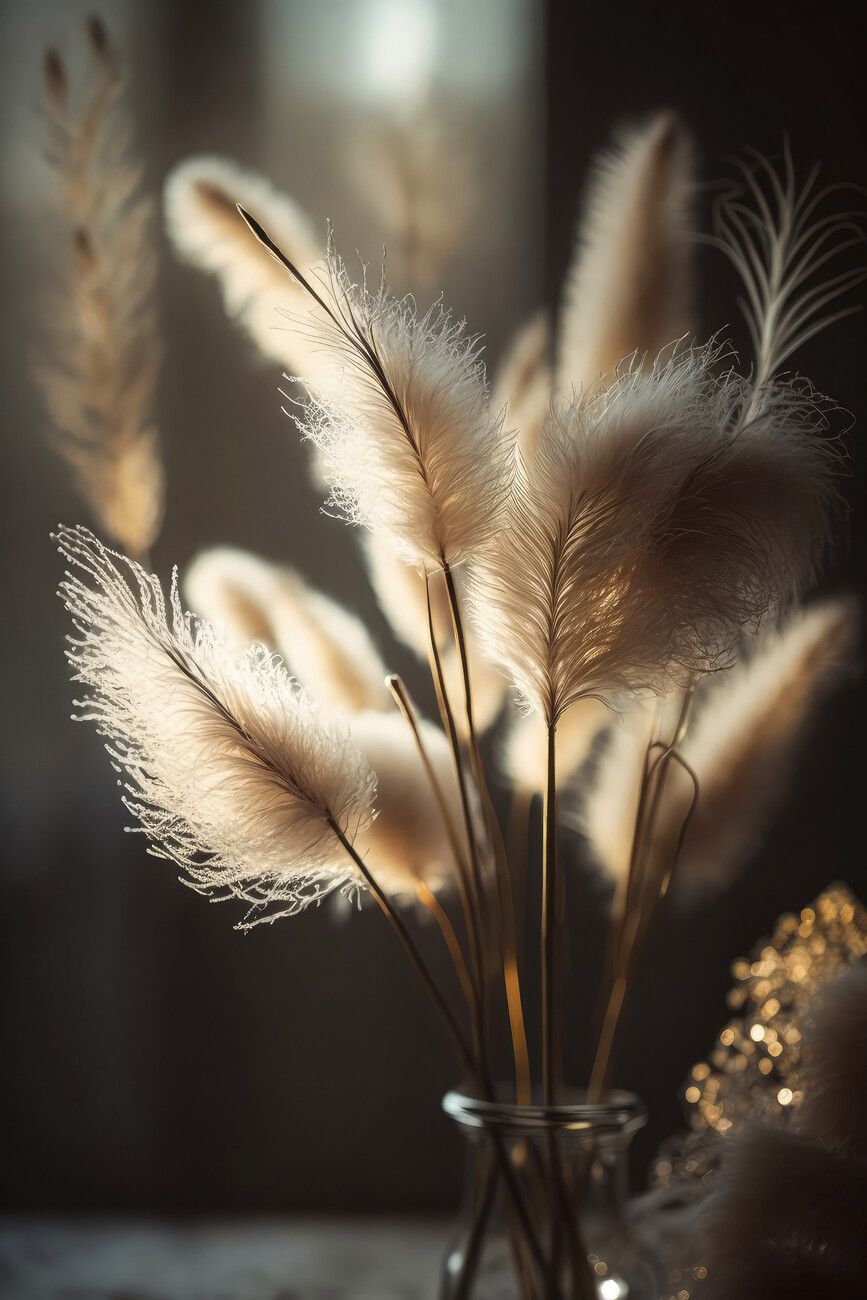 Pampas Grass In Sunlight Wall Mural