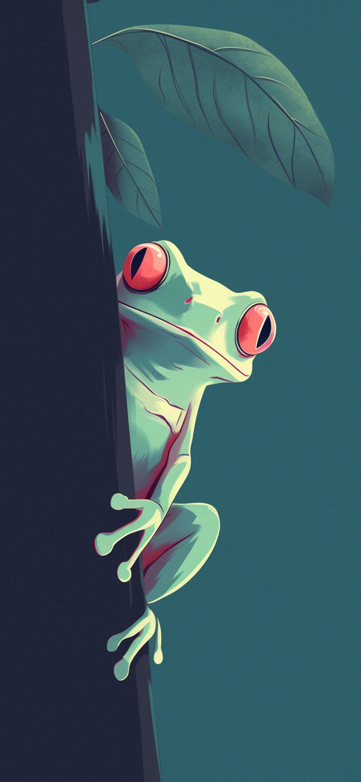 Cute Toad & Leaves Art Wallpaper Frog Wallpaper iPhone