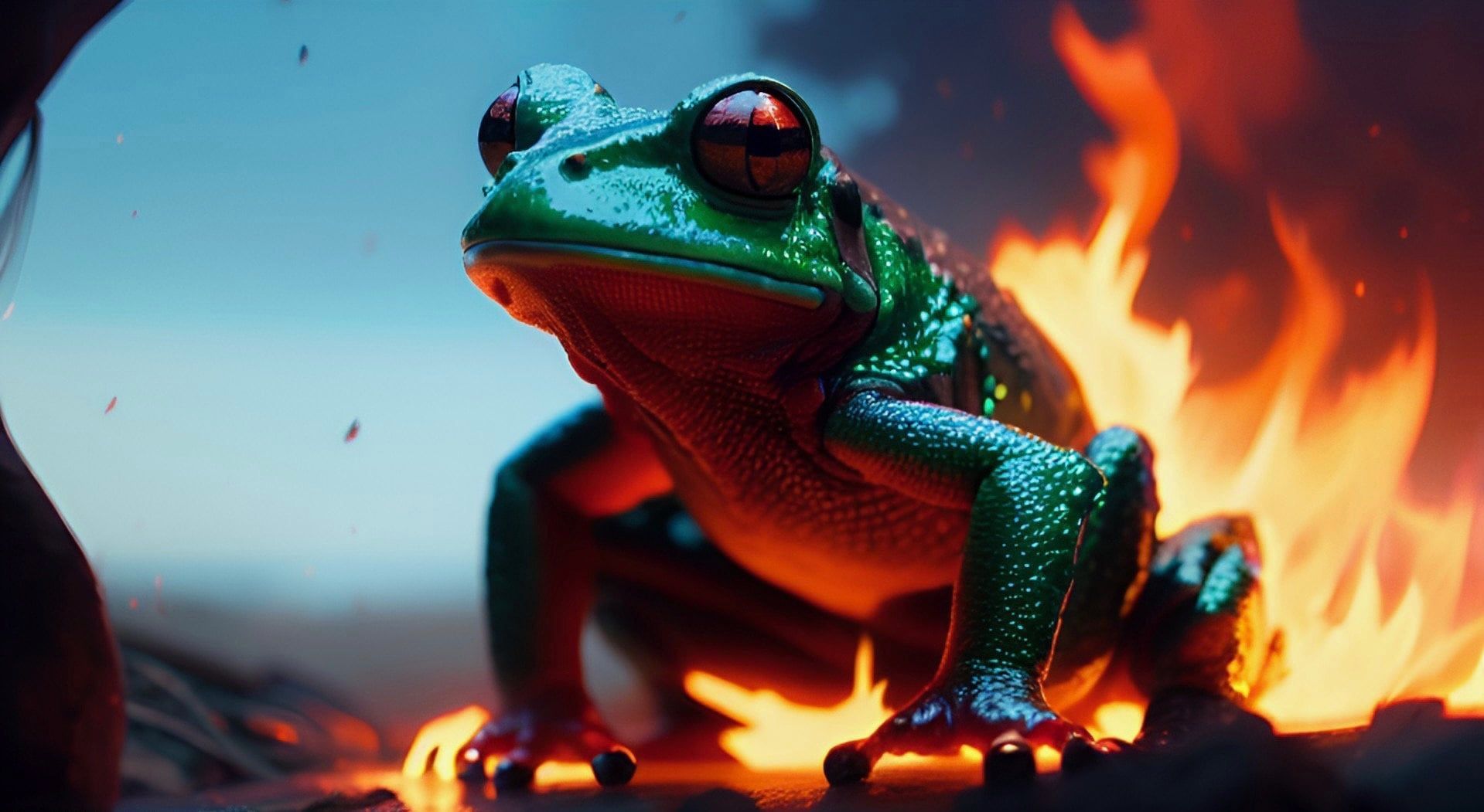 Flaming Frog Wallpaper