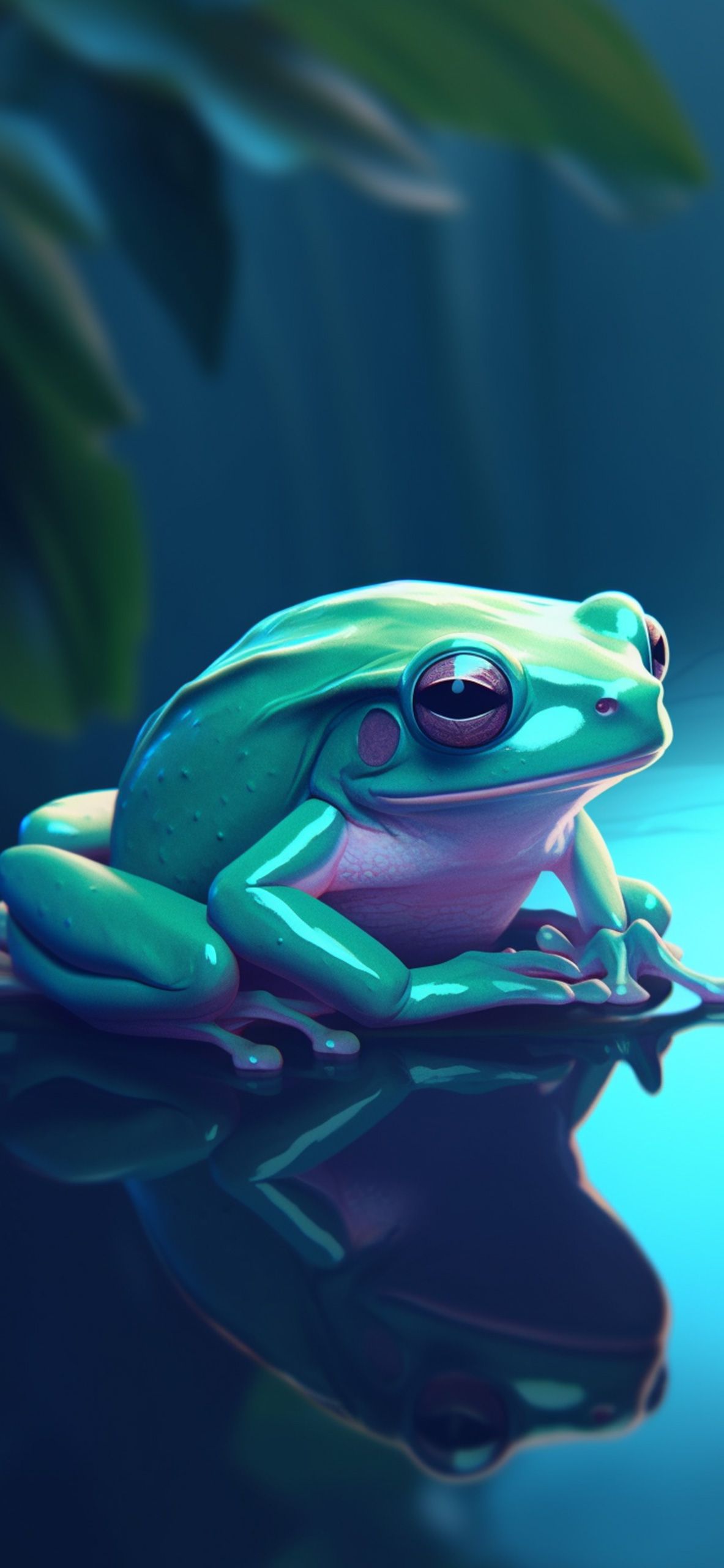 Green Toad Blue Wallpaper Frog Wallpaper for iPhone 4k