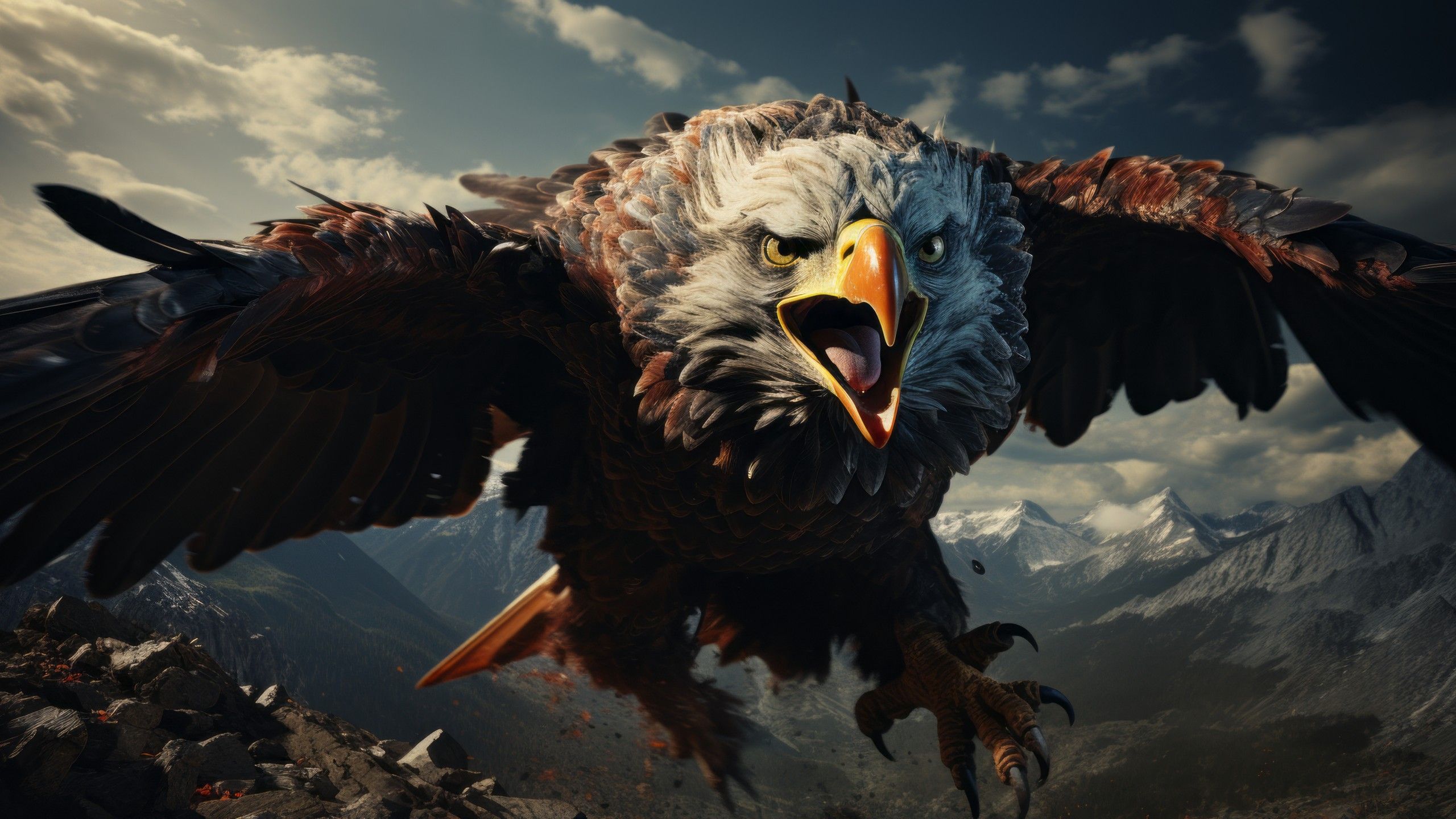 Wallpaper eagle, flying, user avatar, 4k, Art