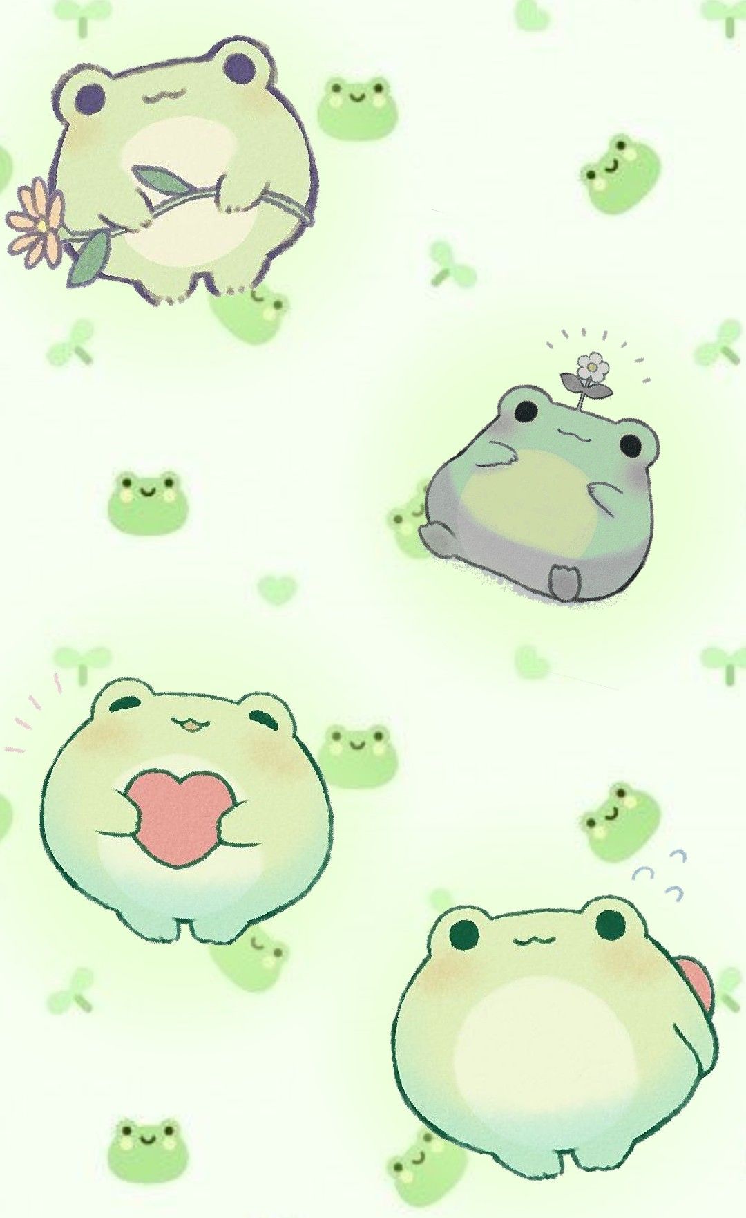 Pastel Green Frog Wallpaper