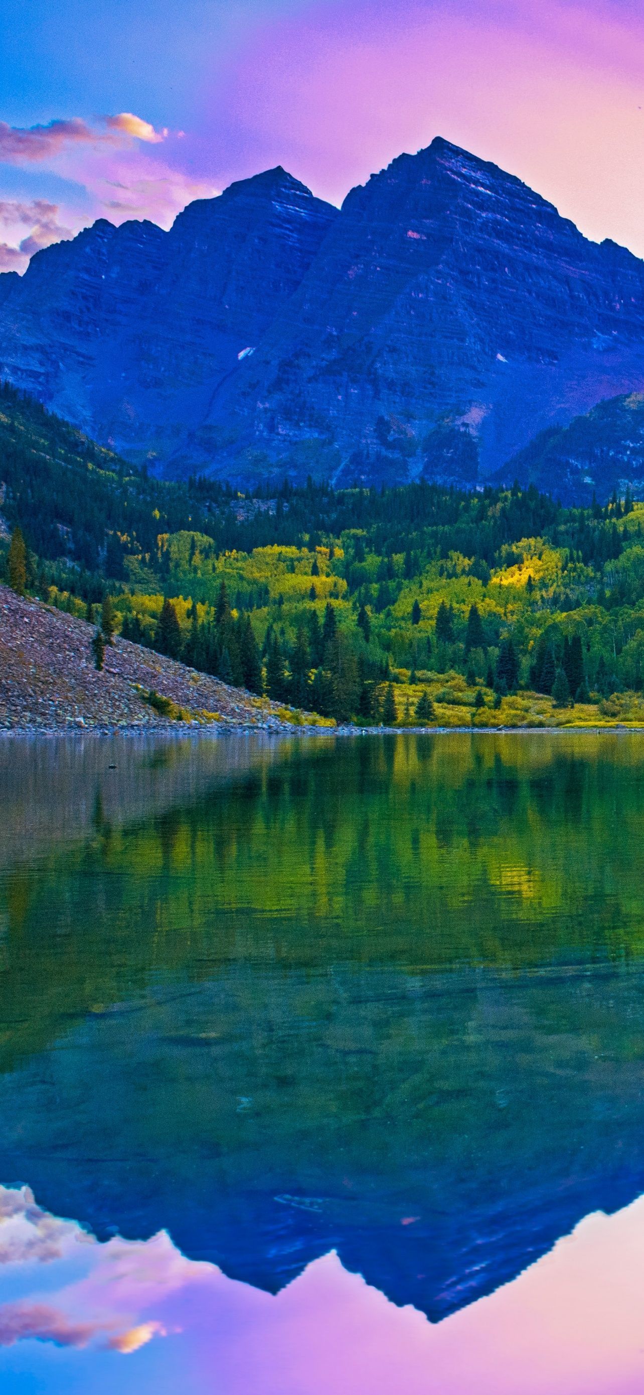 Rocky Mountains Wallpaper 4K, Lake, Green Trees, Reflection