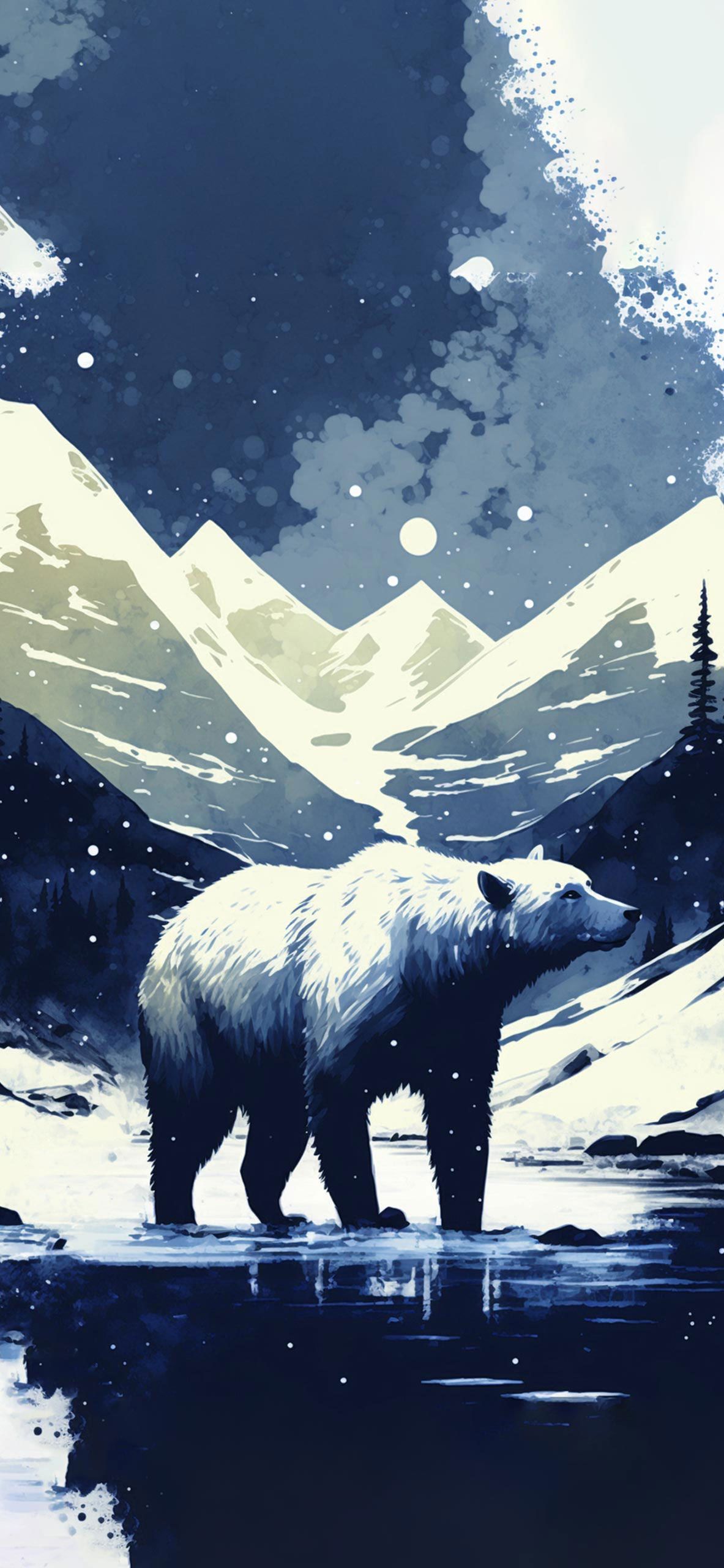 Polar Bear & Mountains Wallpaper Bear Wallpaper iPhone