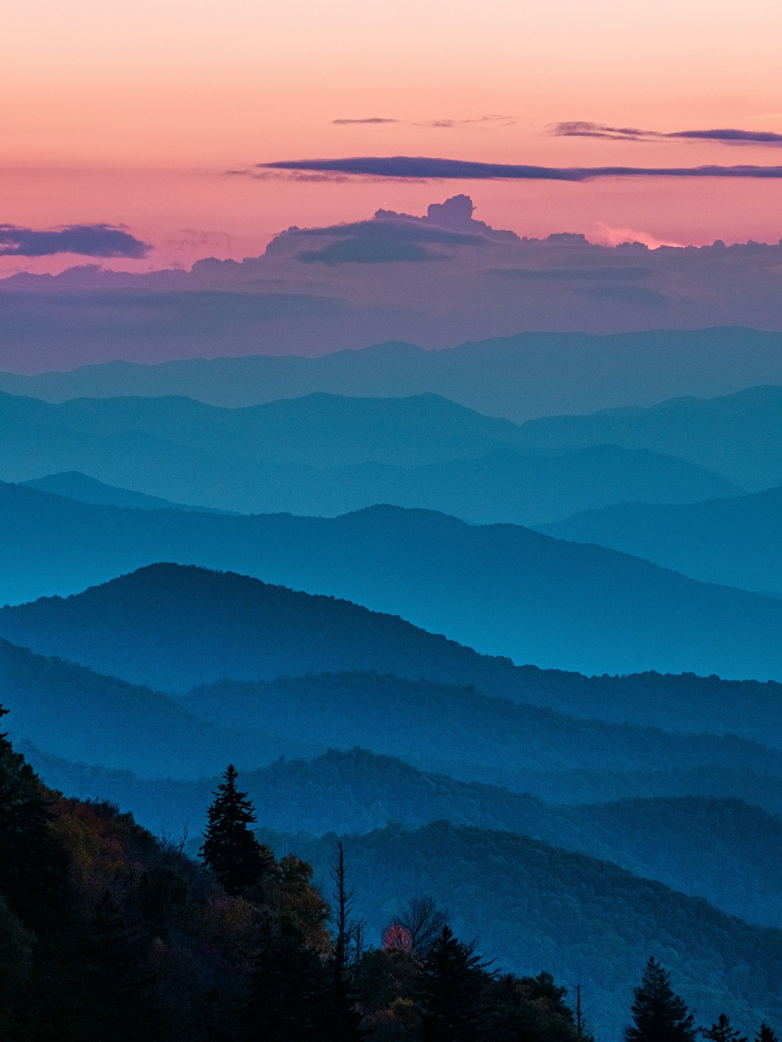 Blue Ridge Mountains Wallpaper 4K, USA, Layers - mountains