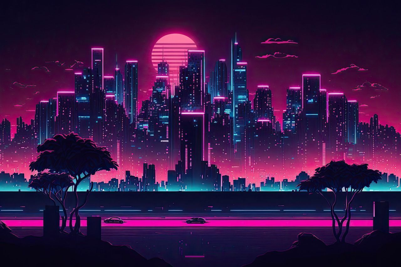 Download Wallpaper Synthwave 80S Royalty Free Stock Illustration Image