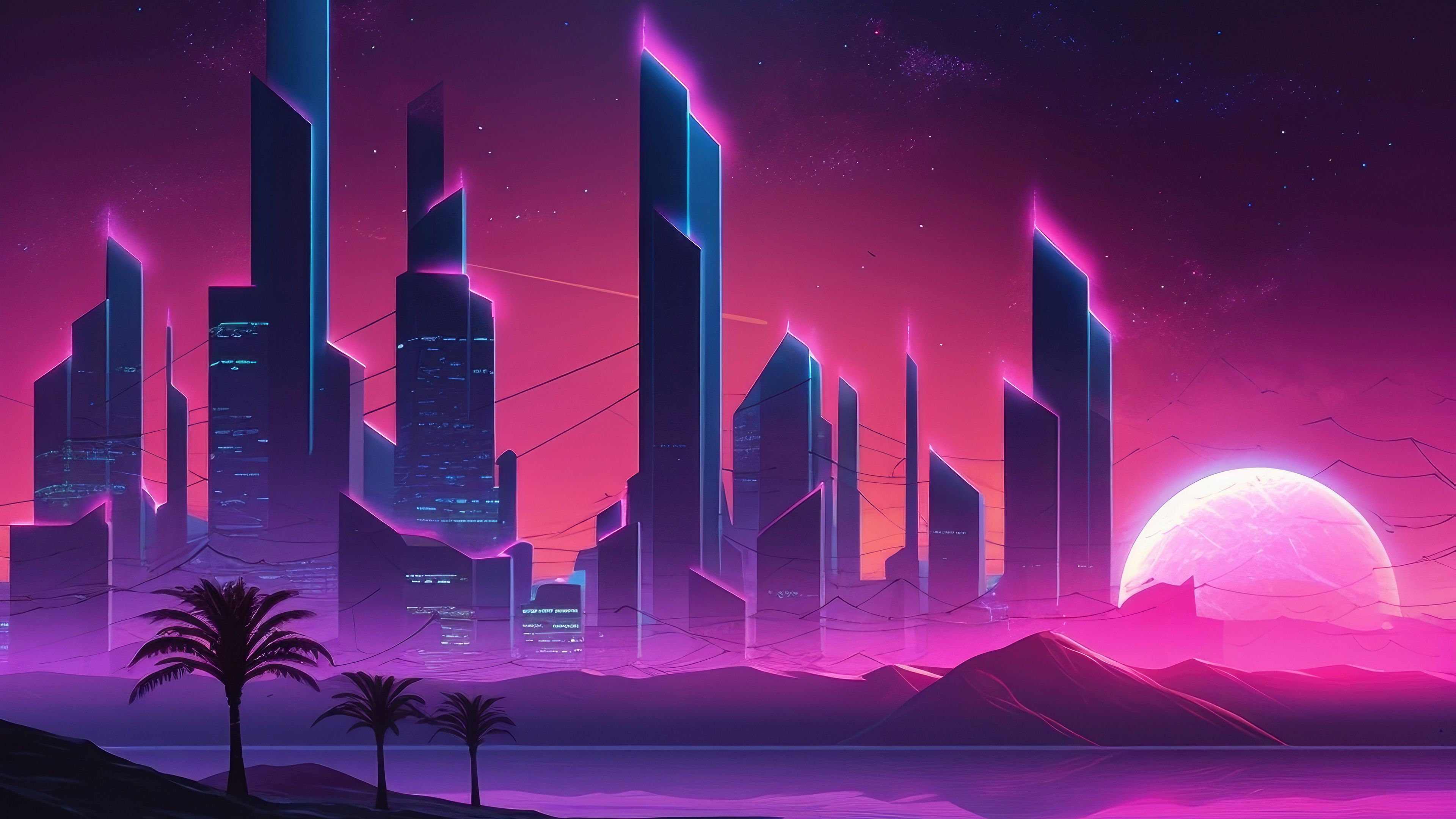 Urban Neon Night Synthwave 4k, HD Artist, 4k Wallpaper, Image, Background, Photo and Picture - synthwave