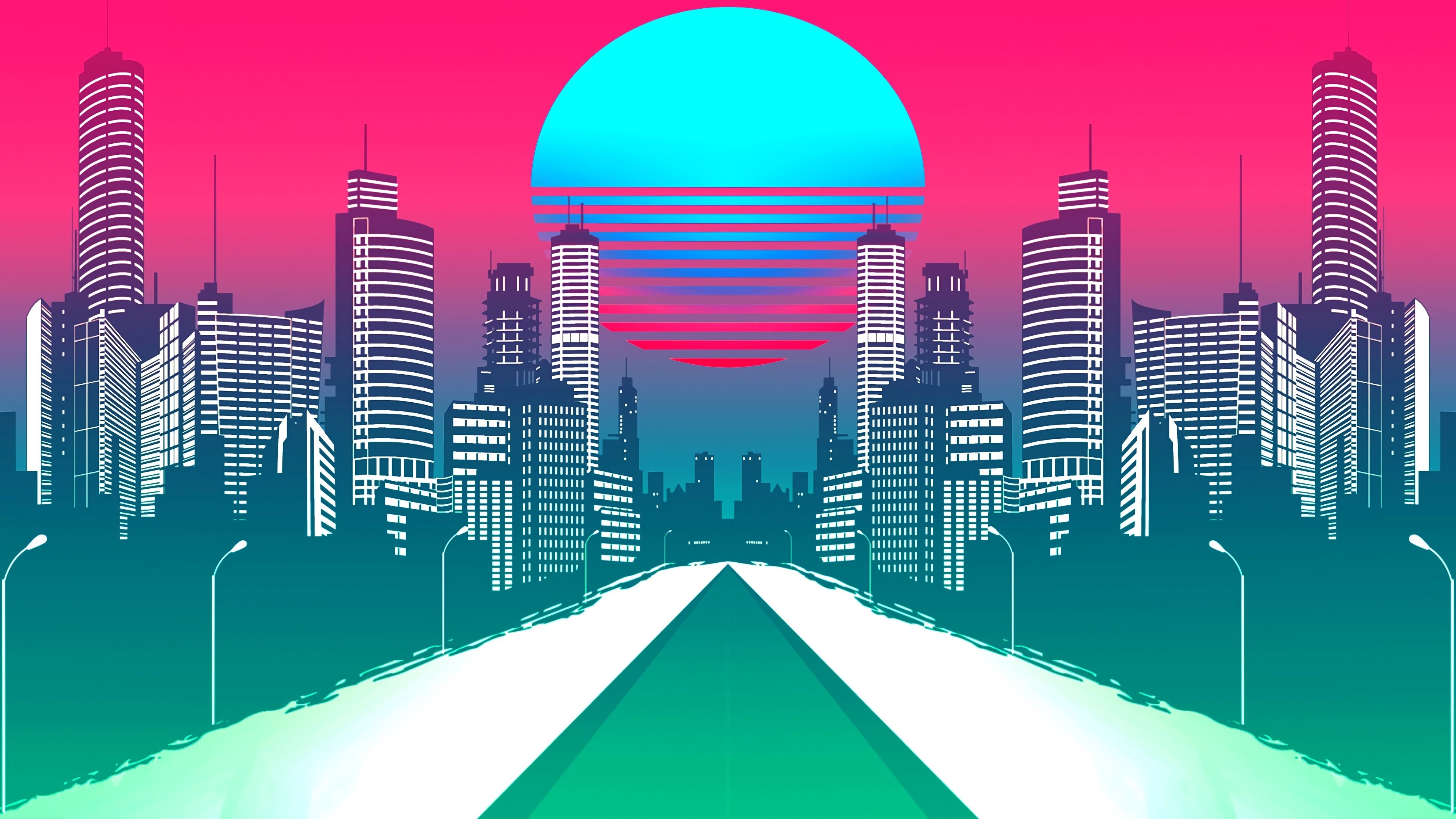 City Retrowave Synthwave Art Wallpaper, HD Artist 4K Wallpaper, Image and Background - synthwave