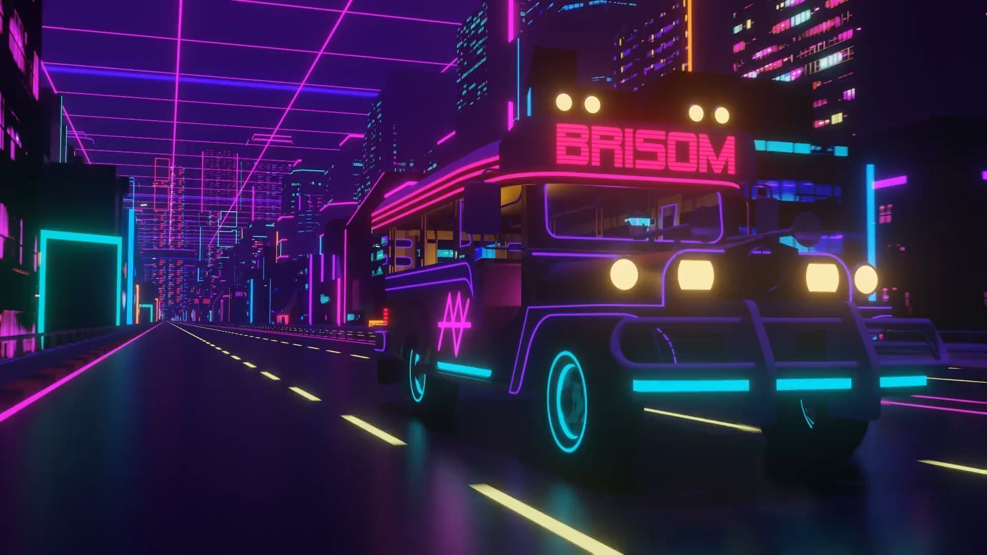 This Animated Wallpaper I Created For A Filipino Synthwave Pop Band - synthwave