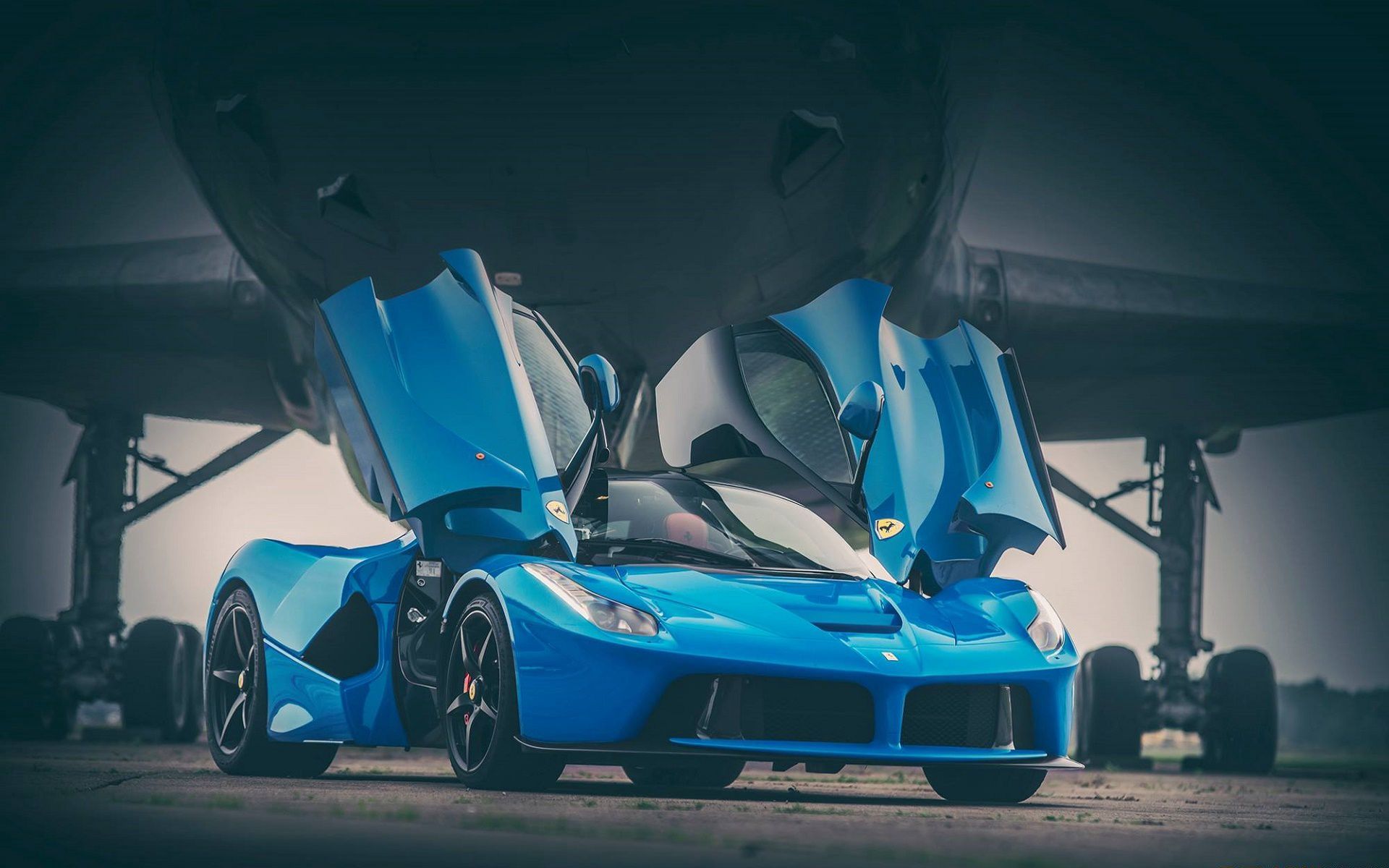 Download wallpaper 1920x1200 ferrari, laferrari, blue, doors widescreen 16:10 HD background