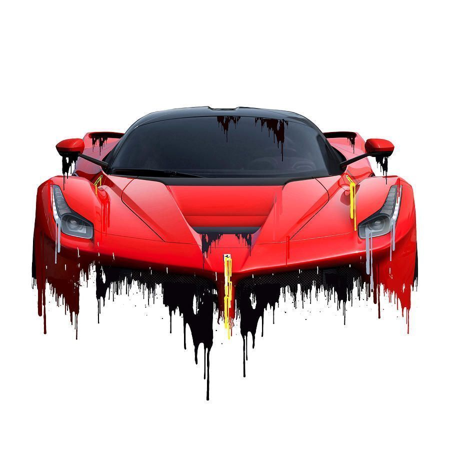 Awesome Ferrari LaFerrari Liquid Metal Art Digital Art by Forty and Deuce