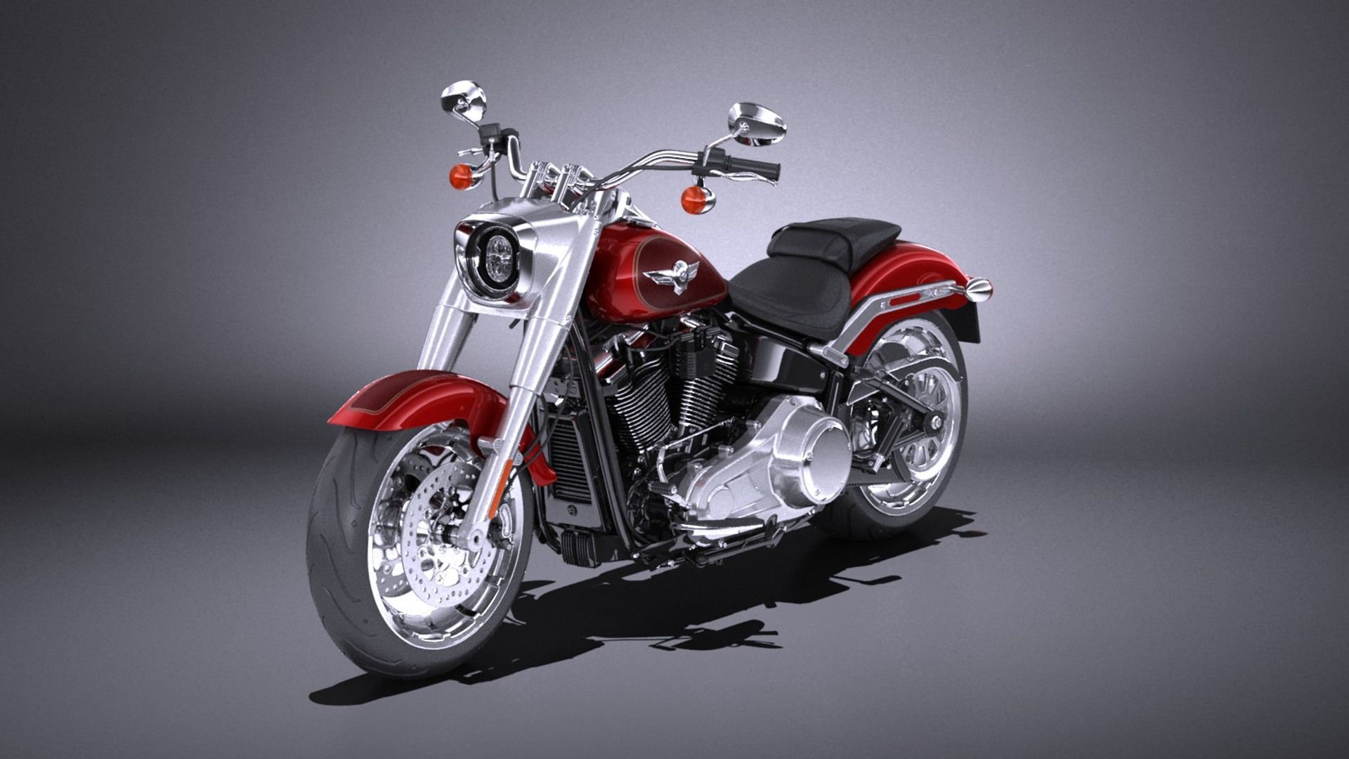 Harley Davidson Fat Boy 3D Model - Harley-Davidson Fat Boy