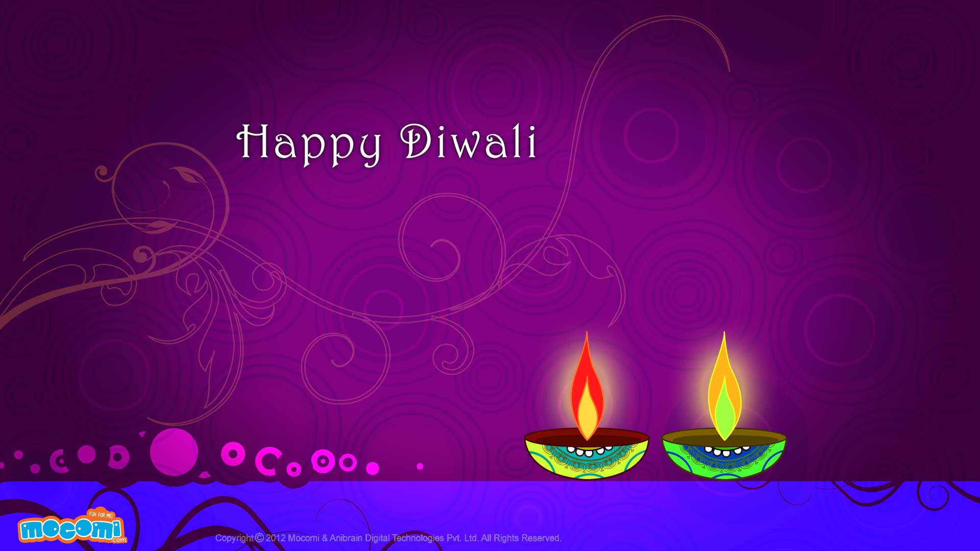 Diwali Lamps II Wallpaper for Kids