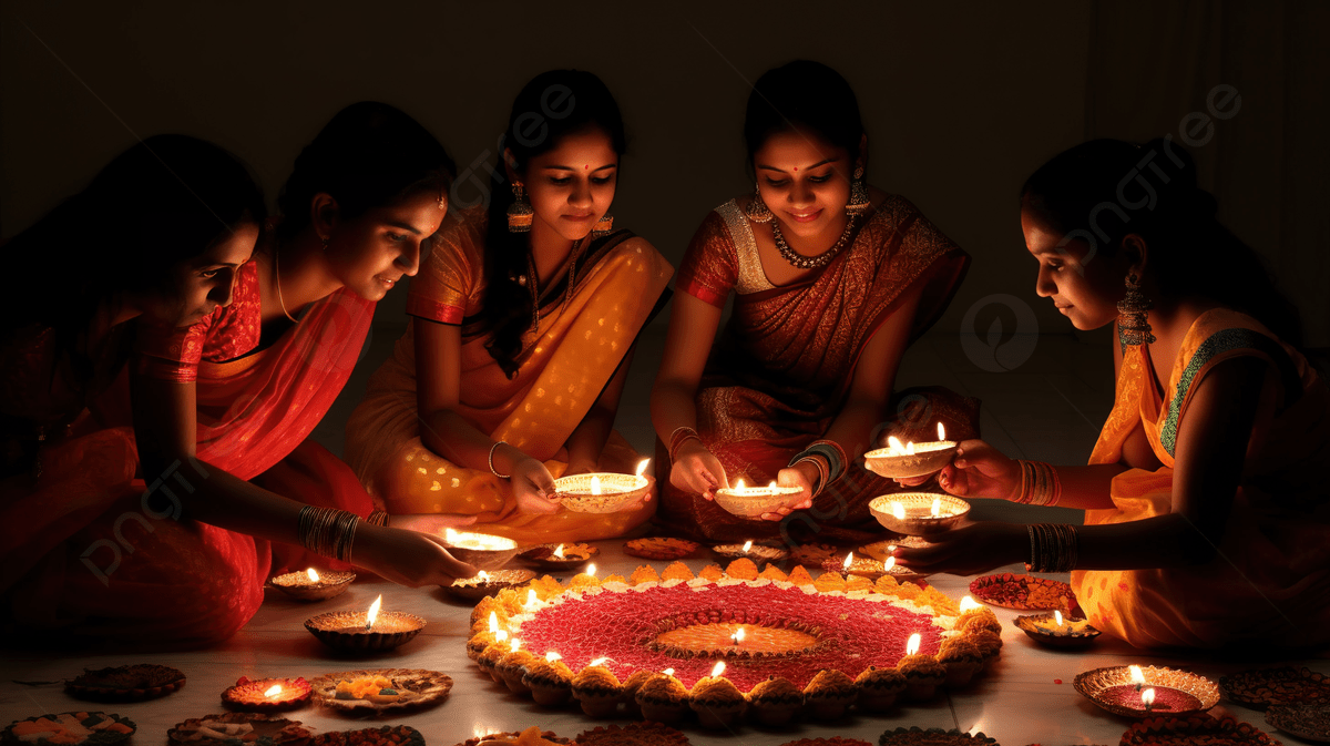 The Best Wallpaper Of Gujrati Sankranti Lighting Diwali Candles For Her Friends And Family Background, Diwali Celebration Picture Background Image And Wallpaper for Free Download