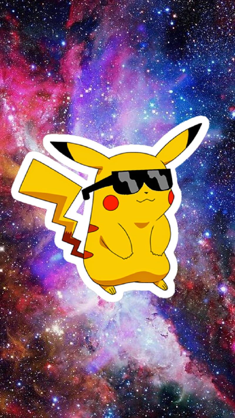 Galaxy pikachu, cool, cute, galaksi, galaxypikachu, sunglasses, super, HD phone wallpaper - cool