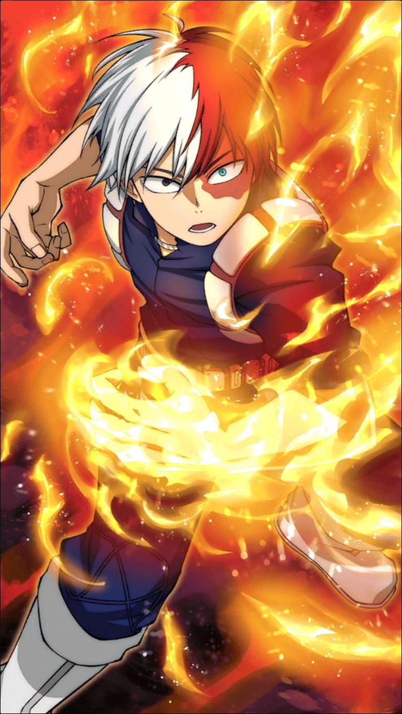 My Hero Academia, anime, hero, shoto todoroki, HD phone wallpaper