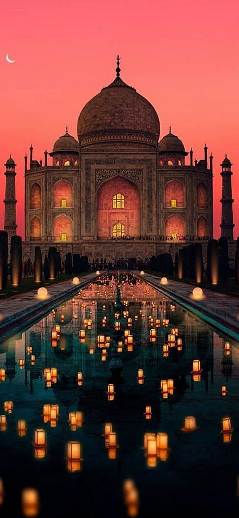 Taj Mahal, candles, sunset, HD phone wallpaper