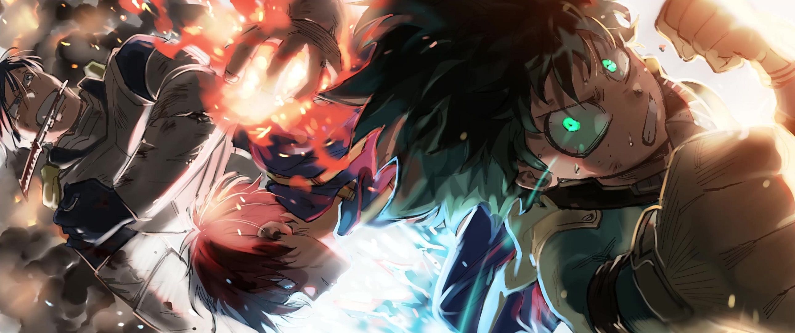 Izuku Midoriya And Todoroki Shoto And Tenya Iida My Hero Academia Live Wallpaper