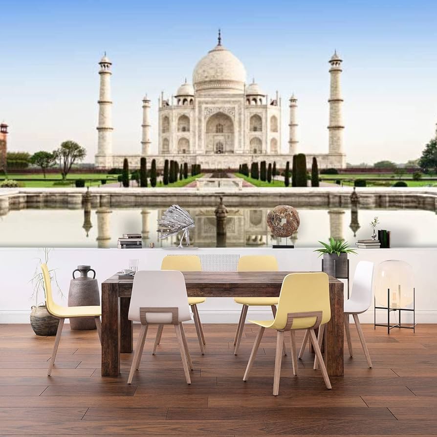 PVC Wallpaper taj Mahal Temples Stock Picture Royalty Free Photo Peel and Stick Removable Wall Paper for Living Room Bedroom Wall Decor Self Adhesive Wall Mural Sticker Home Decor