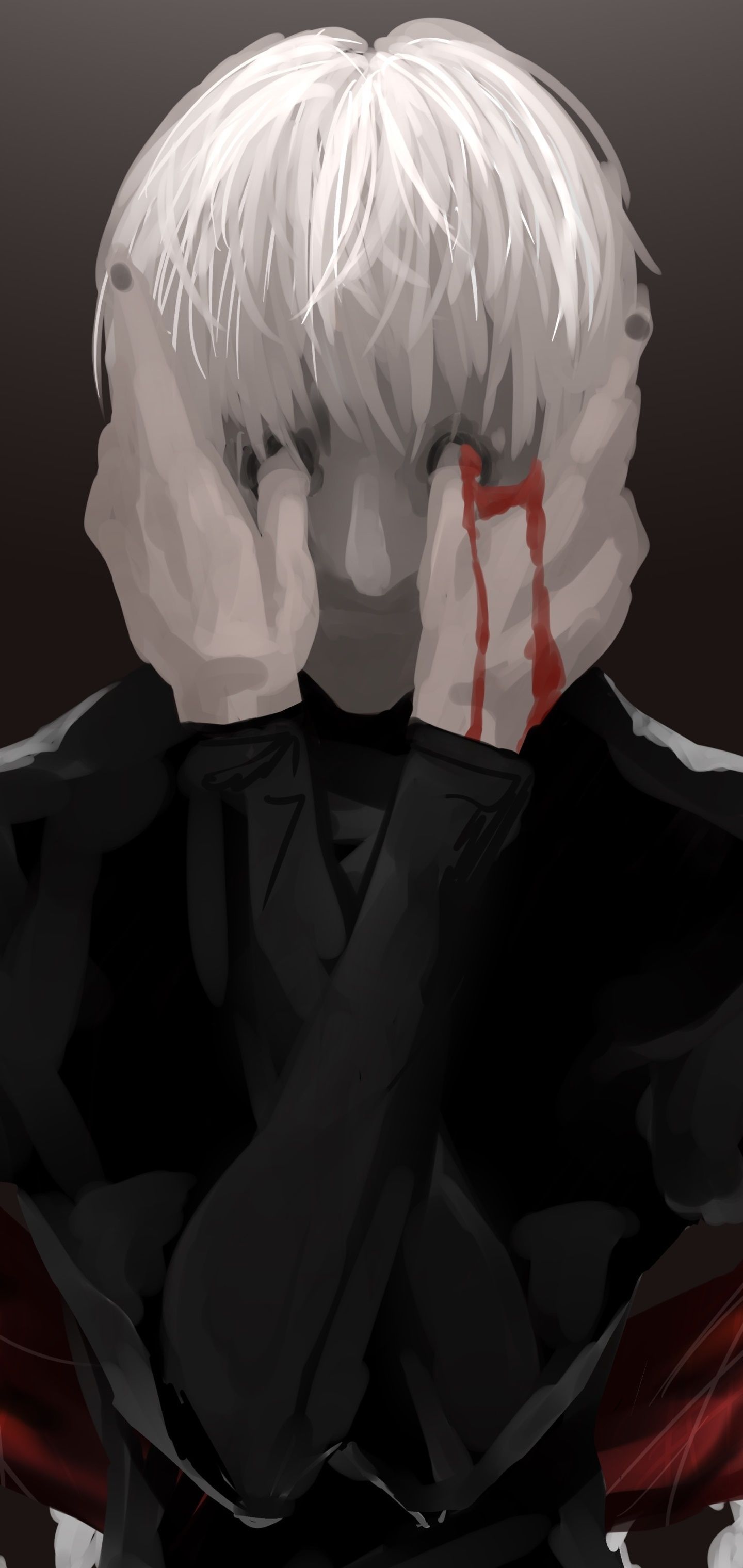 Wallpaper / Anime Tokyo Ghoul Phone Wallpaper, Tokyo Ghoul √A, White Hair, Blood, Kagune (Tokyo Ghoul), Ken Kaneki, 1440x3040 free download