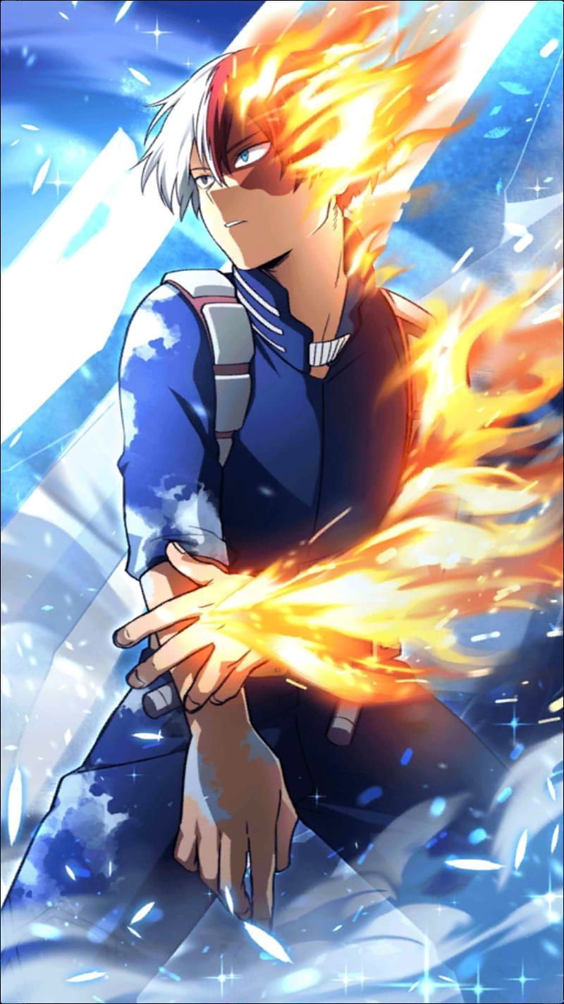 My Hero Academia, anime, hero, shoto todoroki, HD phone wallpaper