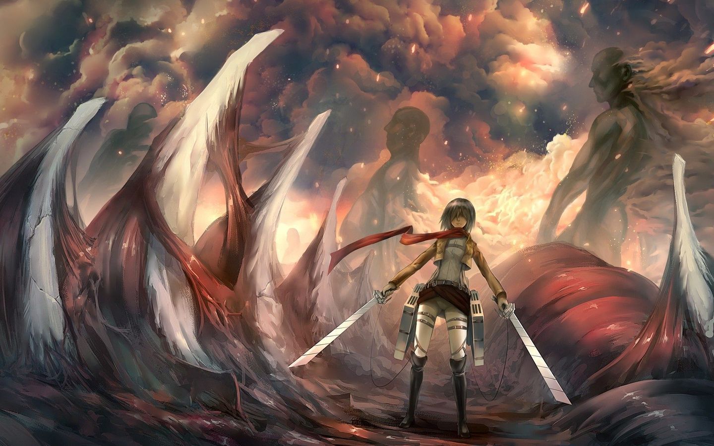 Download Attack on Titan Manga Girl, Attack, Titan, Manga, Young woman Wallpaper in 1440x900 Resolution