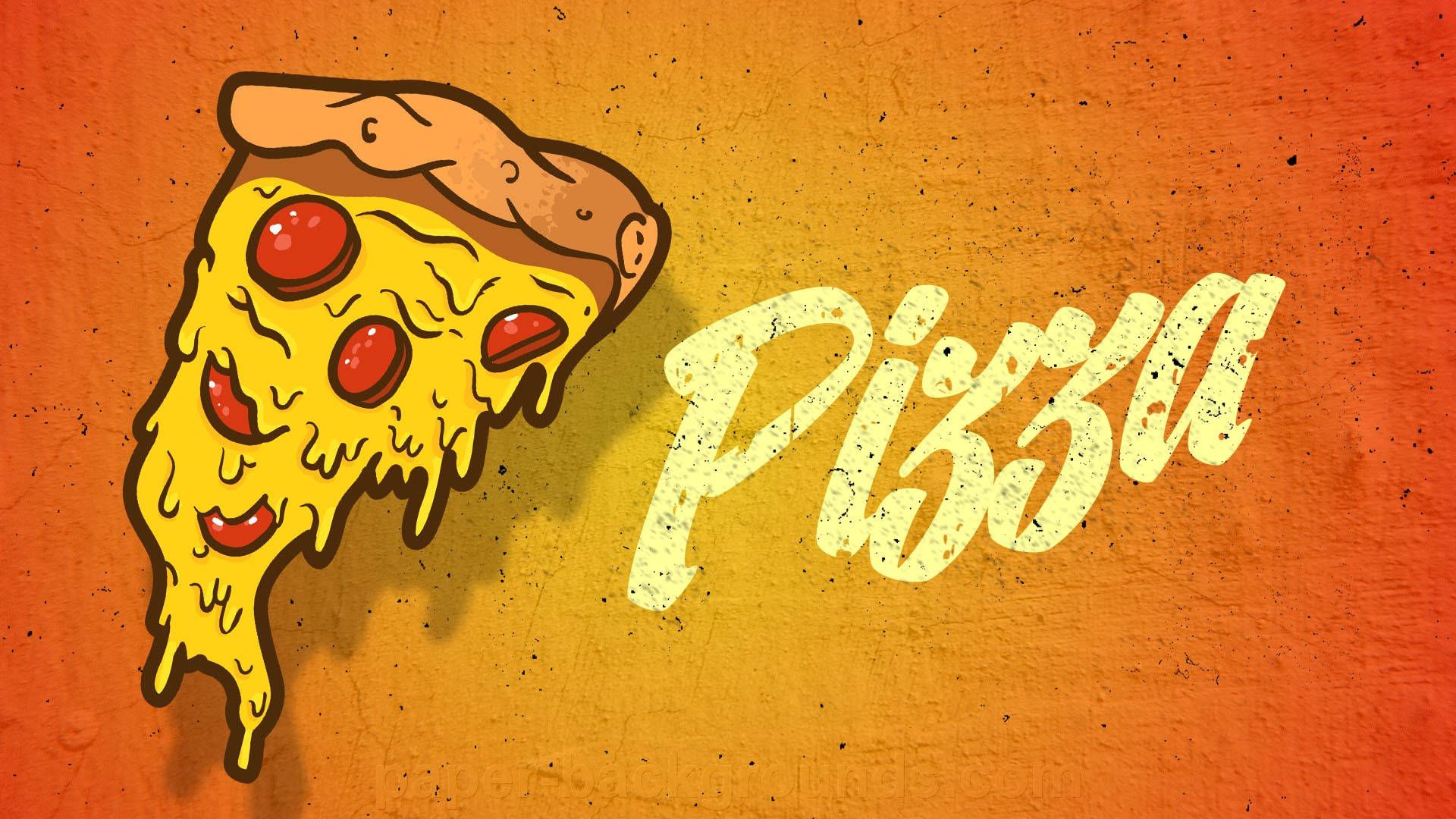 Download Melting Pizza Art Wallpaper