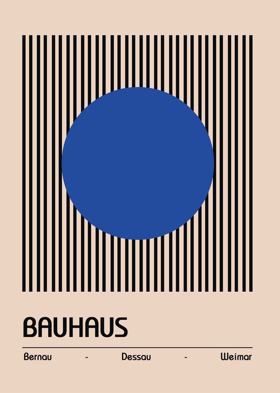 Bauhaus Blue Poster Wall Mural