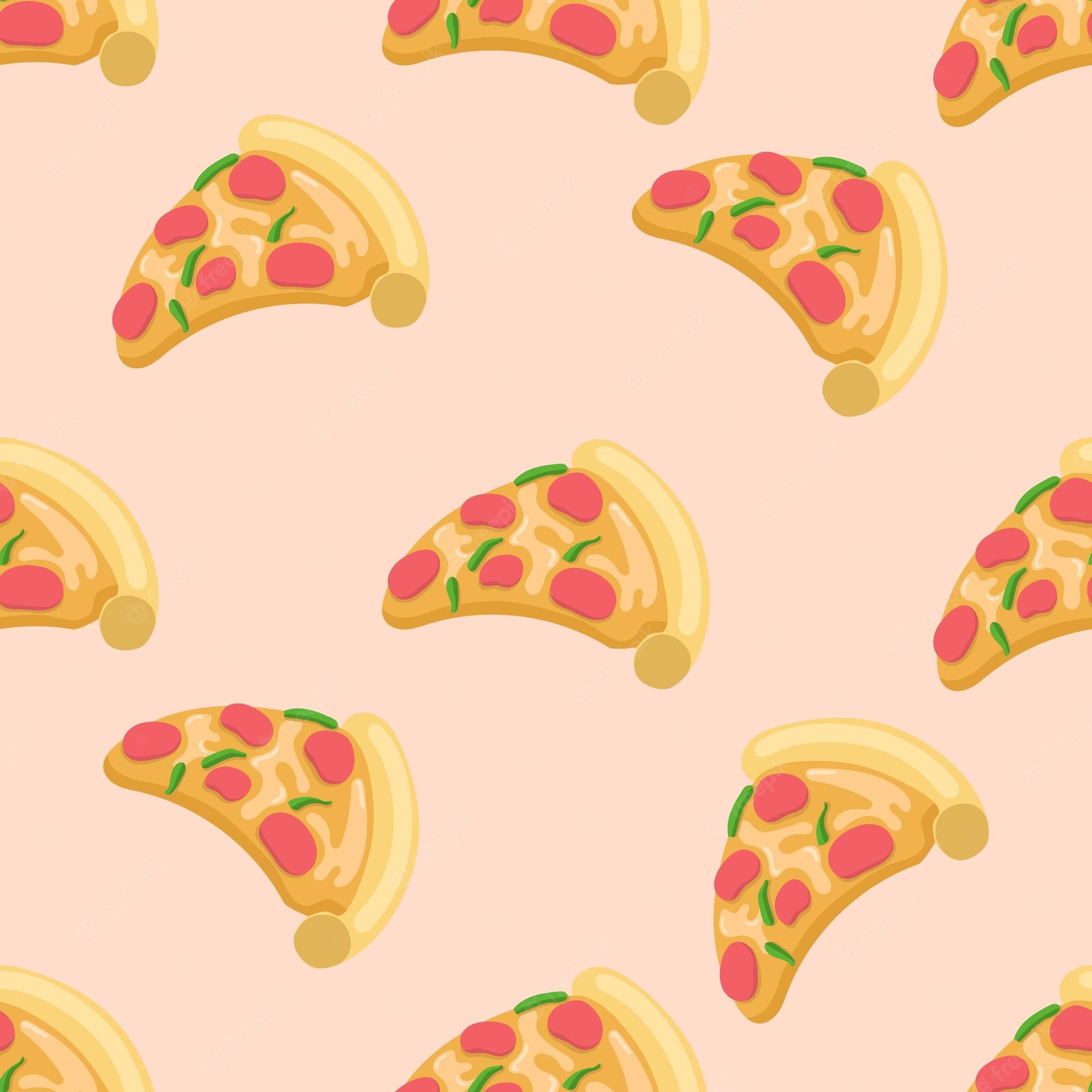 Premium Vector. Seamless pizza cartoon pattern