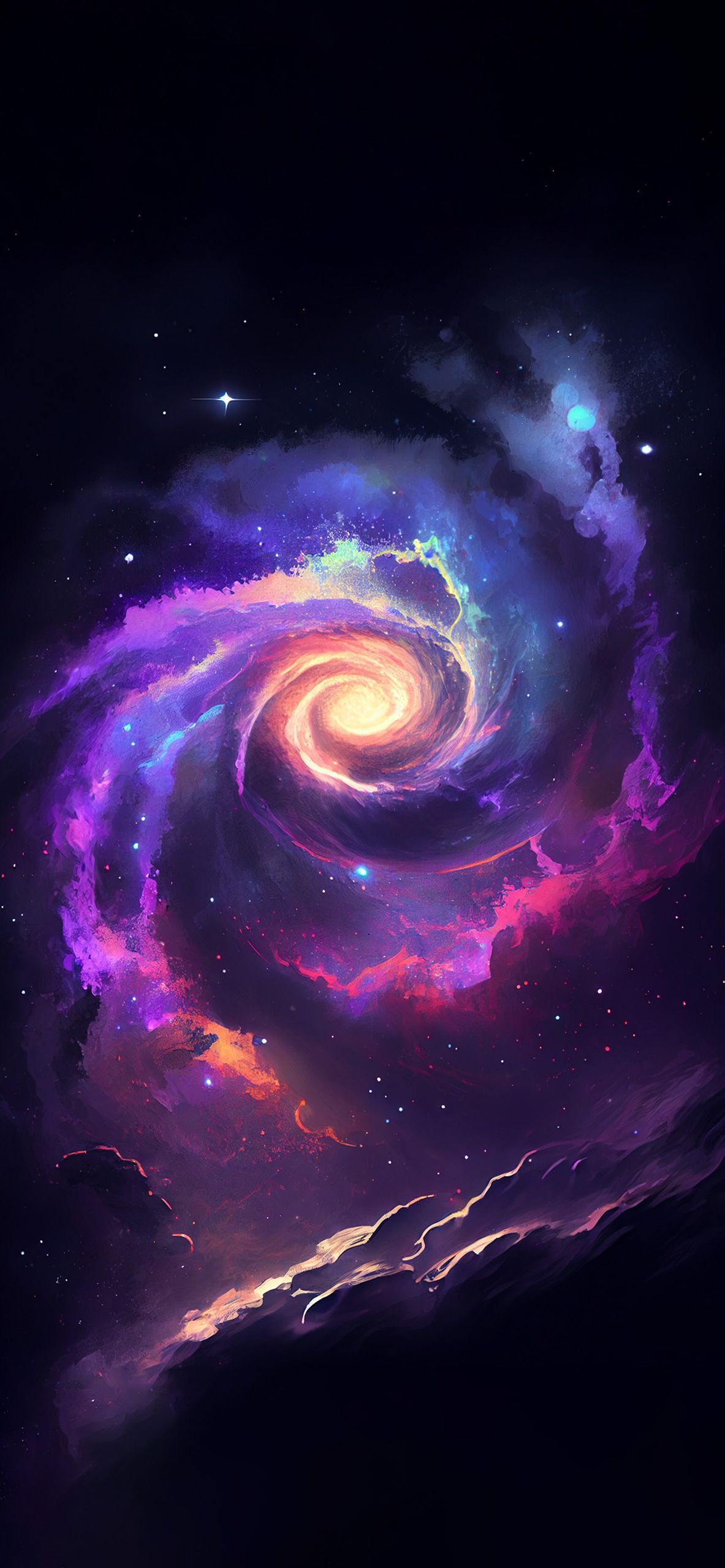 Spiral Galaxy Art Wallpaper Space Wallpaper iPhone - 